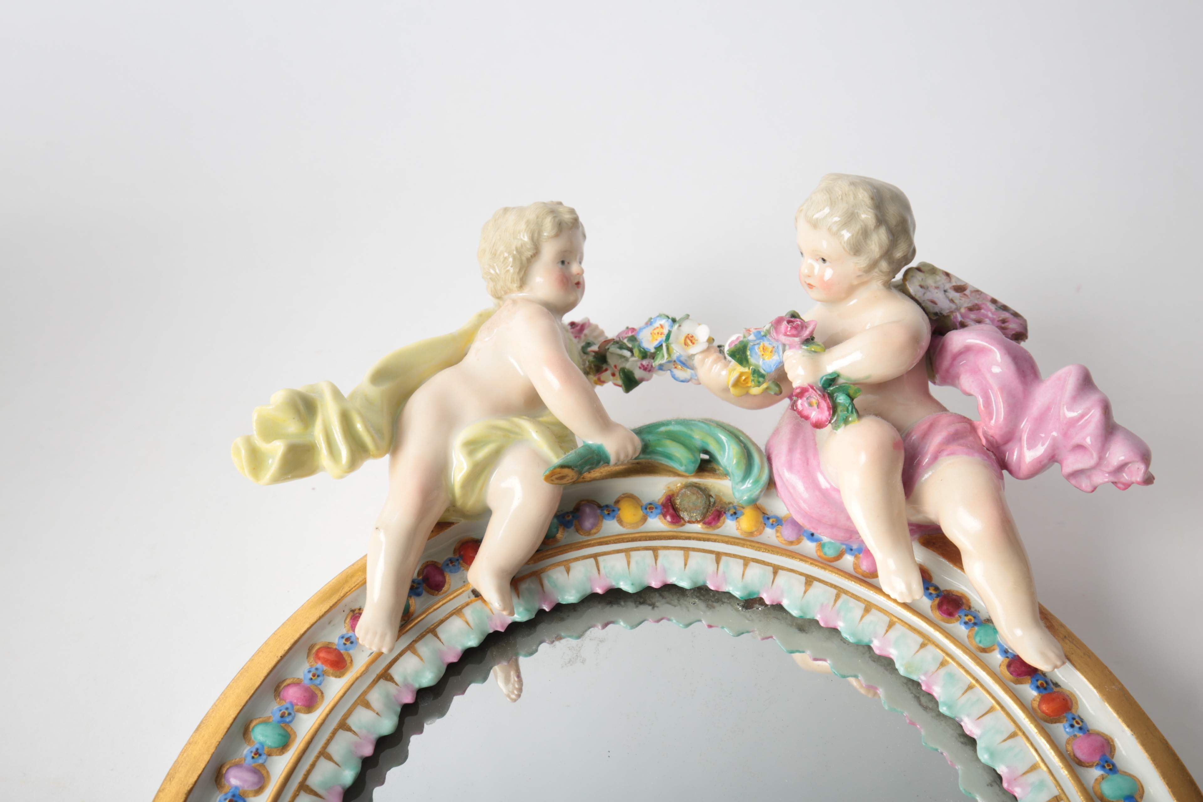 Pair of Porcelain Mirrors with Puti Motif