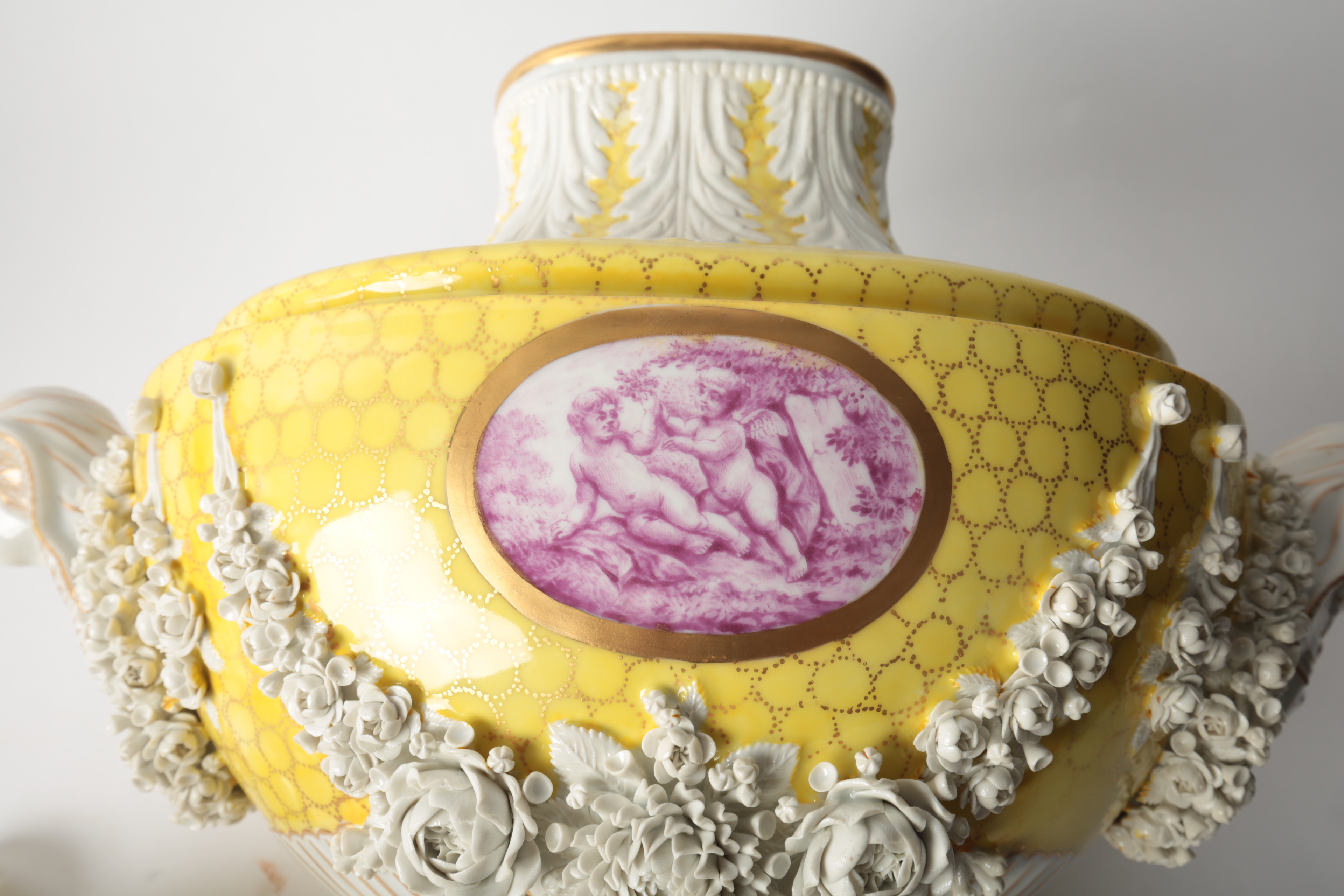 Carl Thieme Saxonian Porcelain Factory Urn Garniture