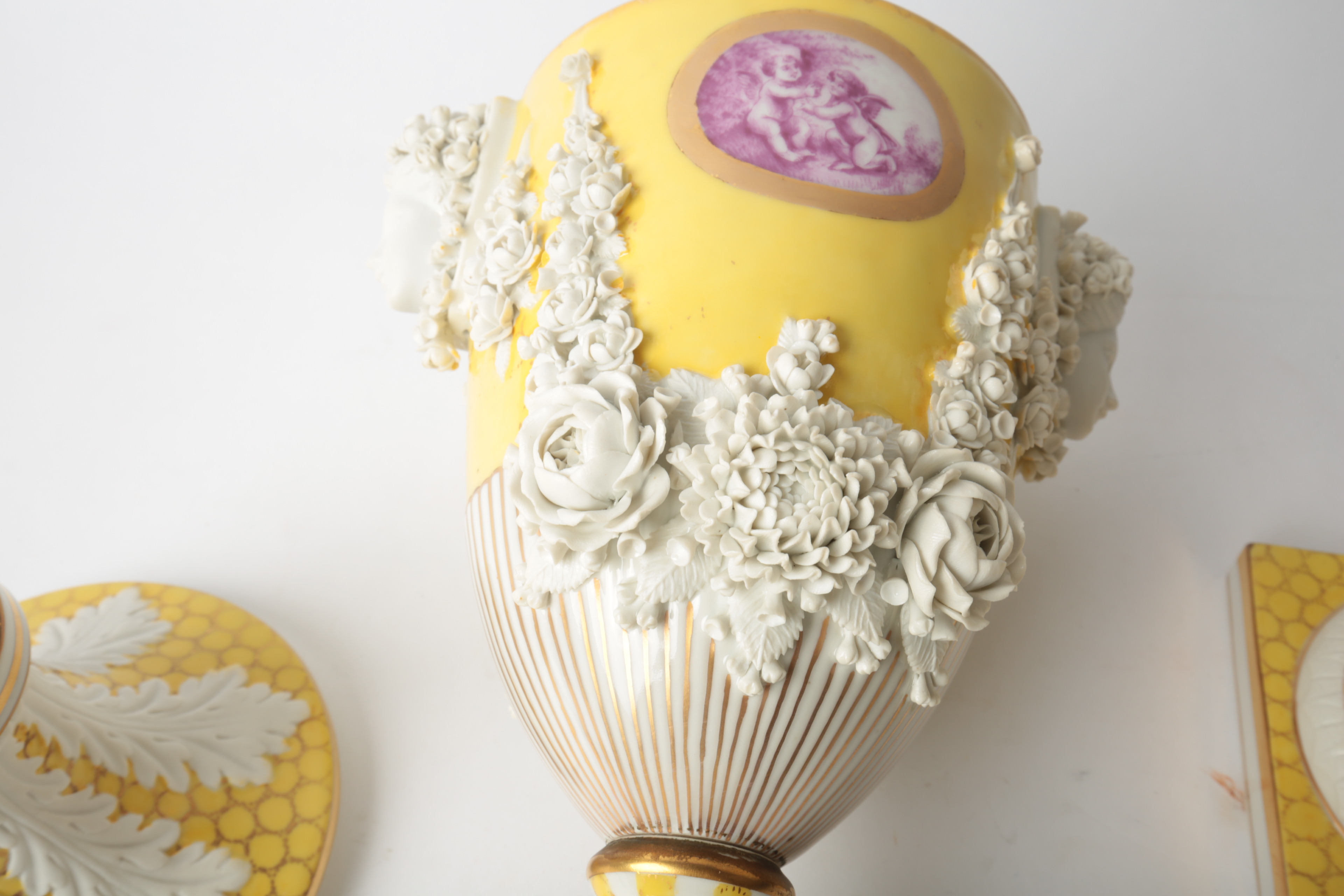 Pair of Carl Thieme Saxonian Porcelain Factory Urns