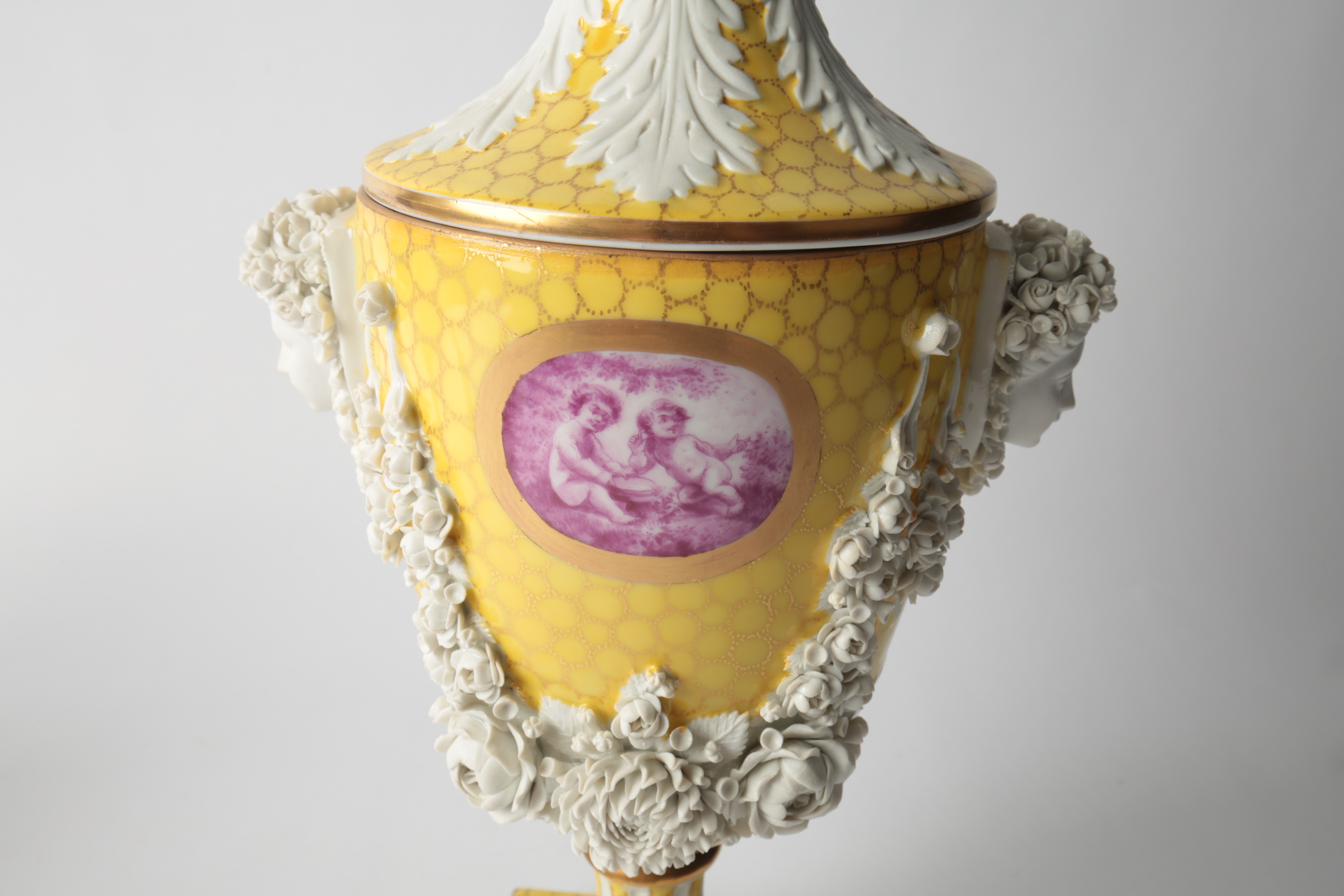 Pair of Carl Thieme Saxonian Porcelain Factory Urns