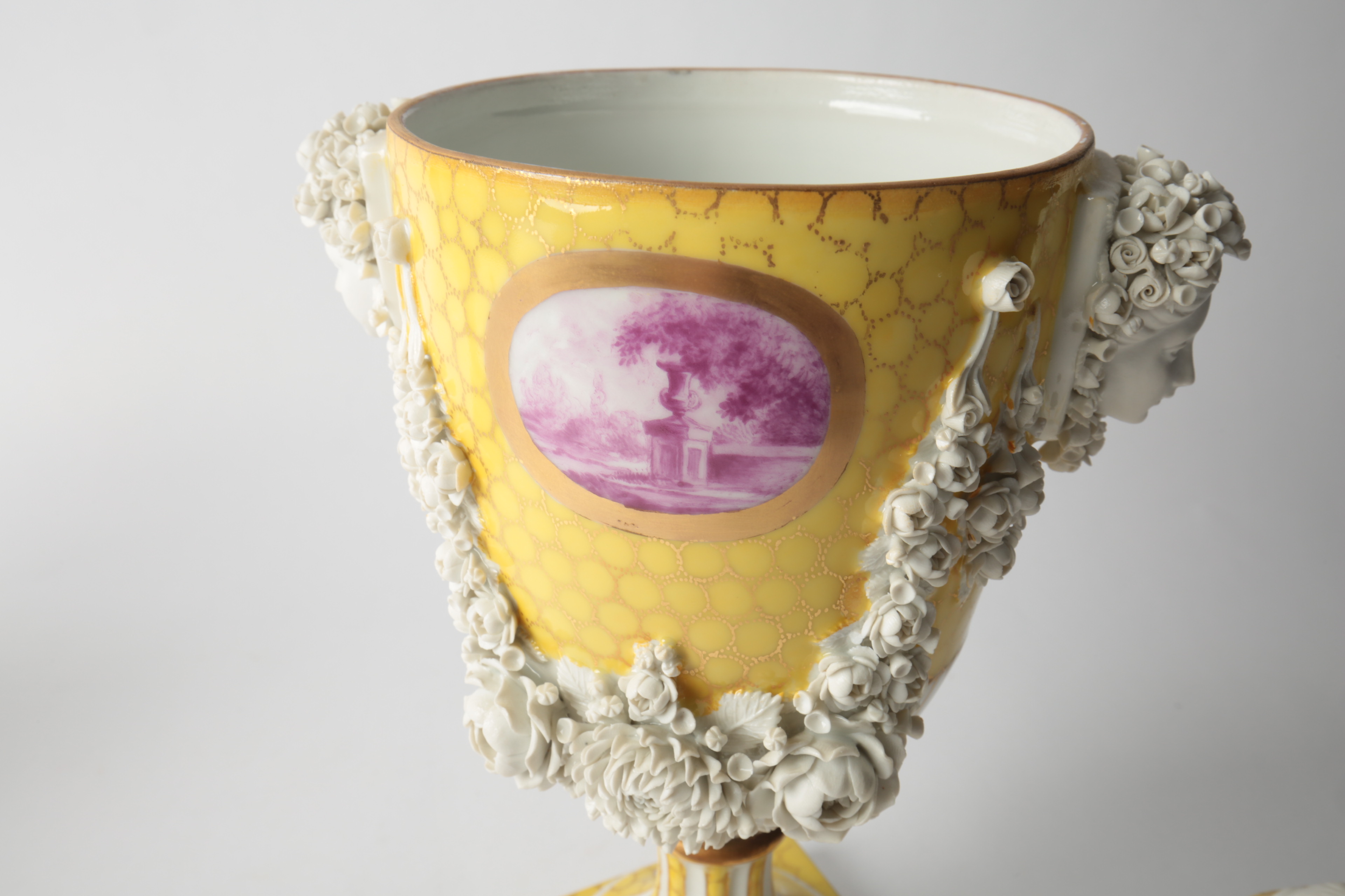 Pair of Carl Thieme Saxonian Porcelain Factory Urns