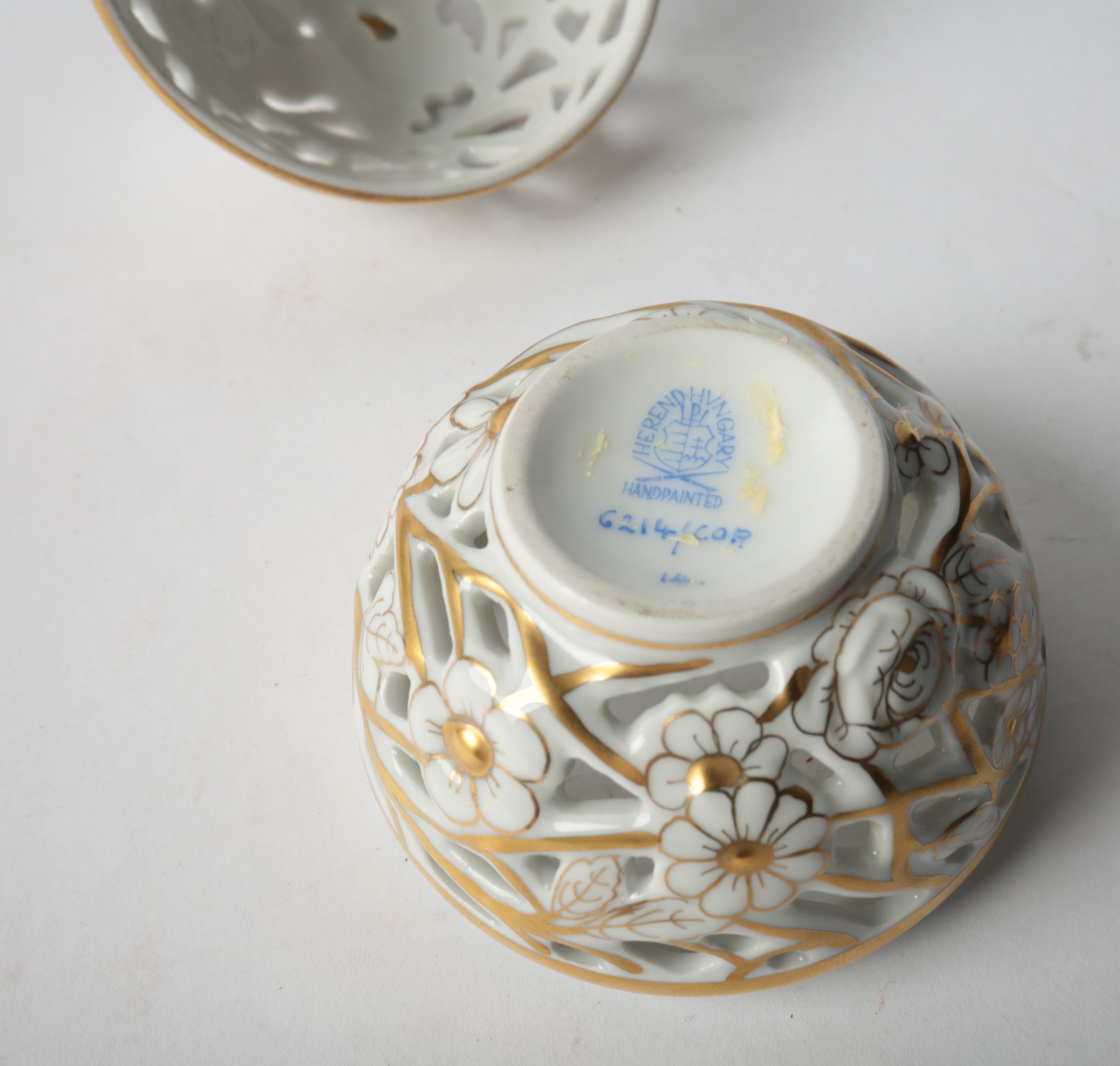 Herend Porcelain Openwork Bonbonnière
