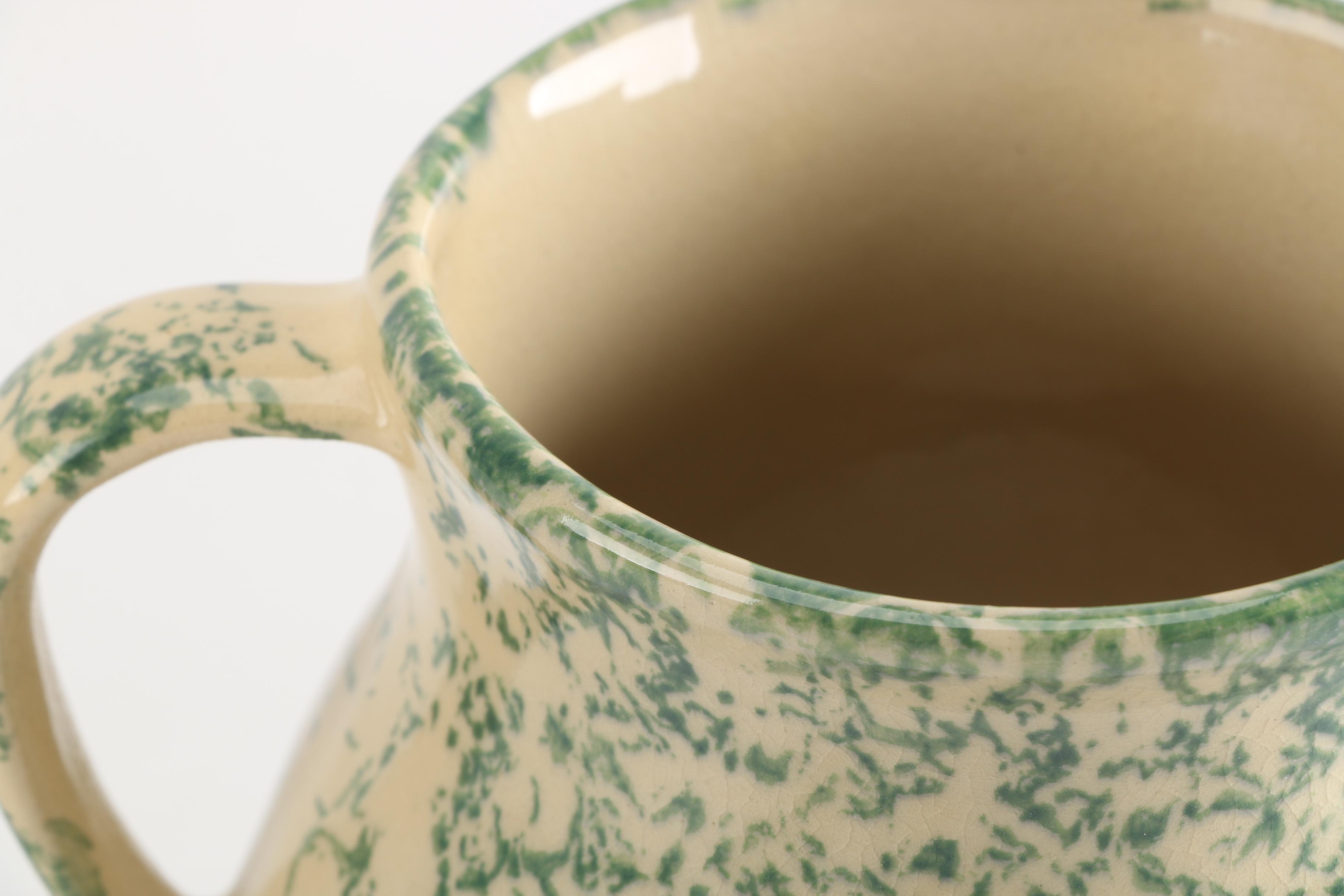 Robinson Ransbottom Spongeware Pottery Pitcher and Bowl