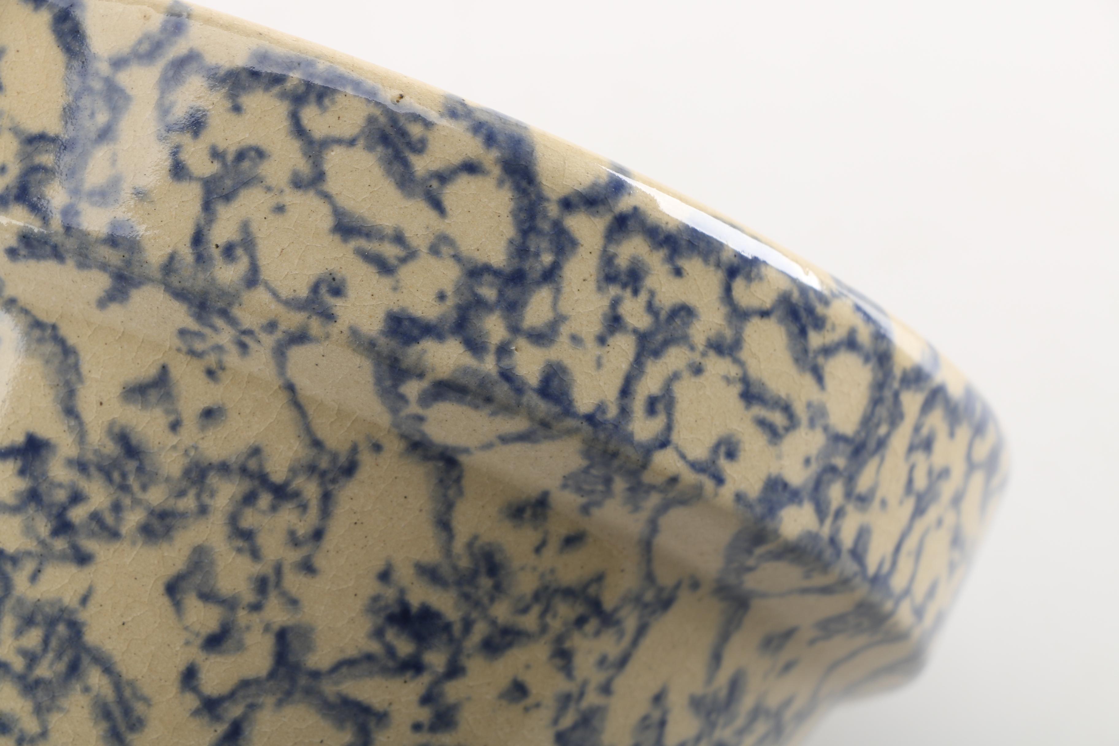 Robinson Ransbottom Spongeware Pottery Pitcher and Bowl