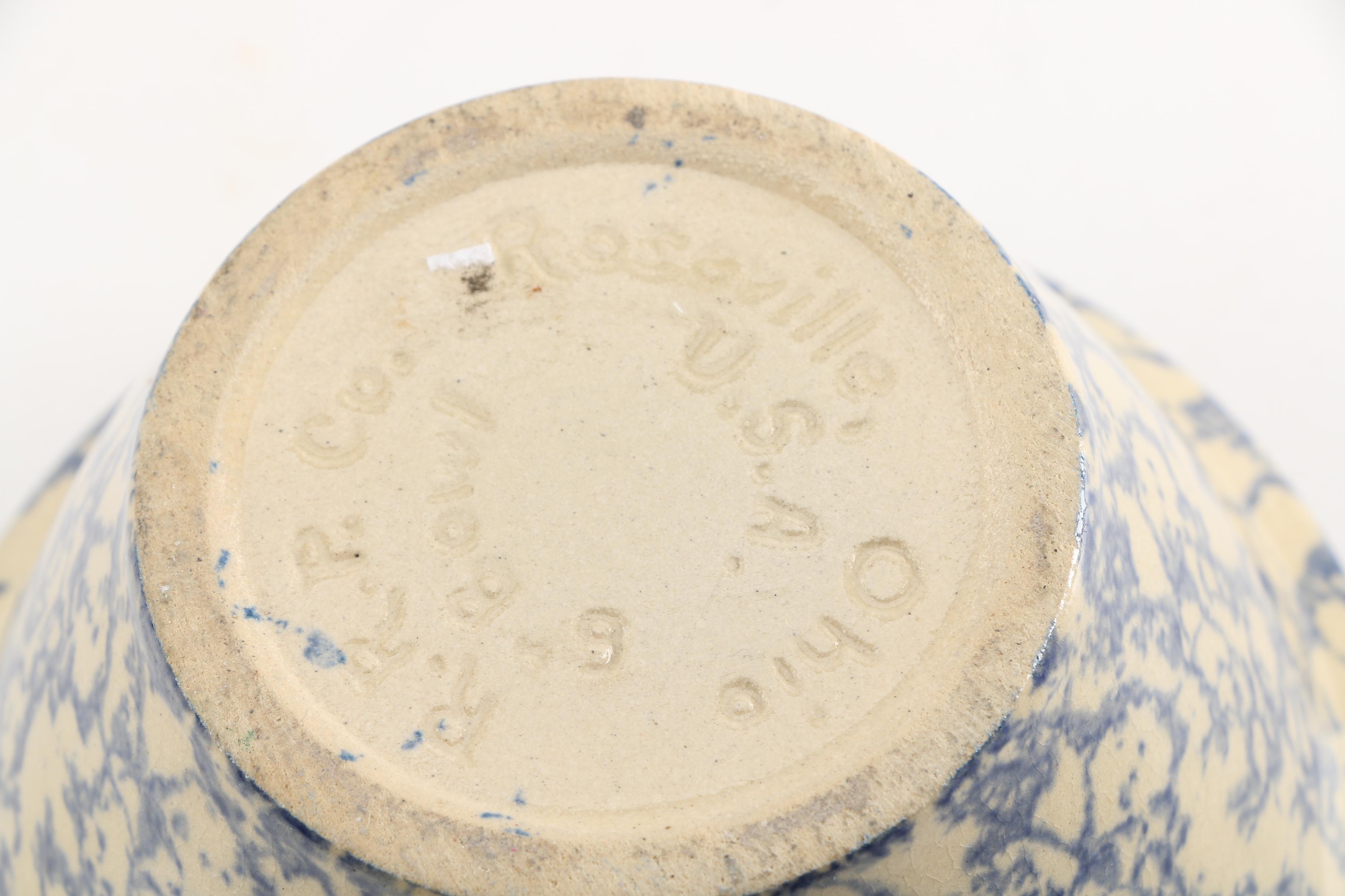 Robinson Ransbottom Spongeware Pottery Pitcher and Bowl