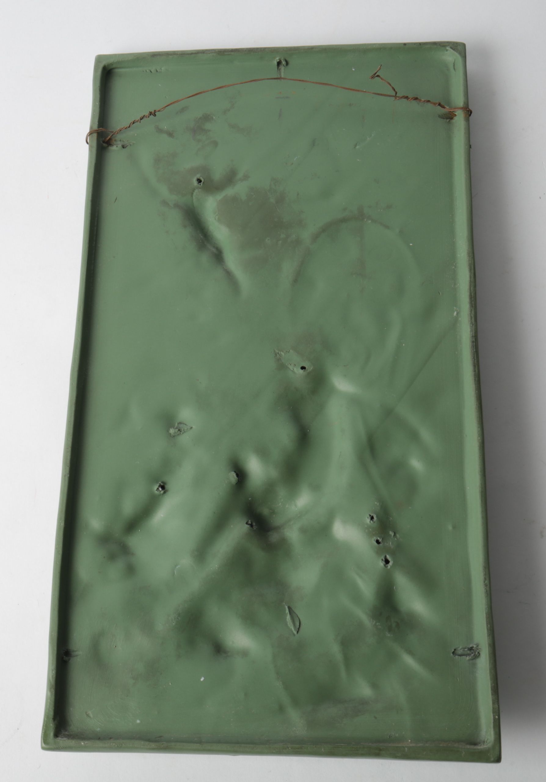 High Relief Ceramic Plaque with Classical Figures