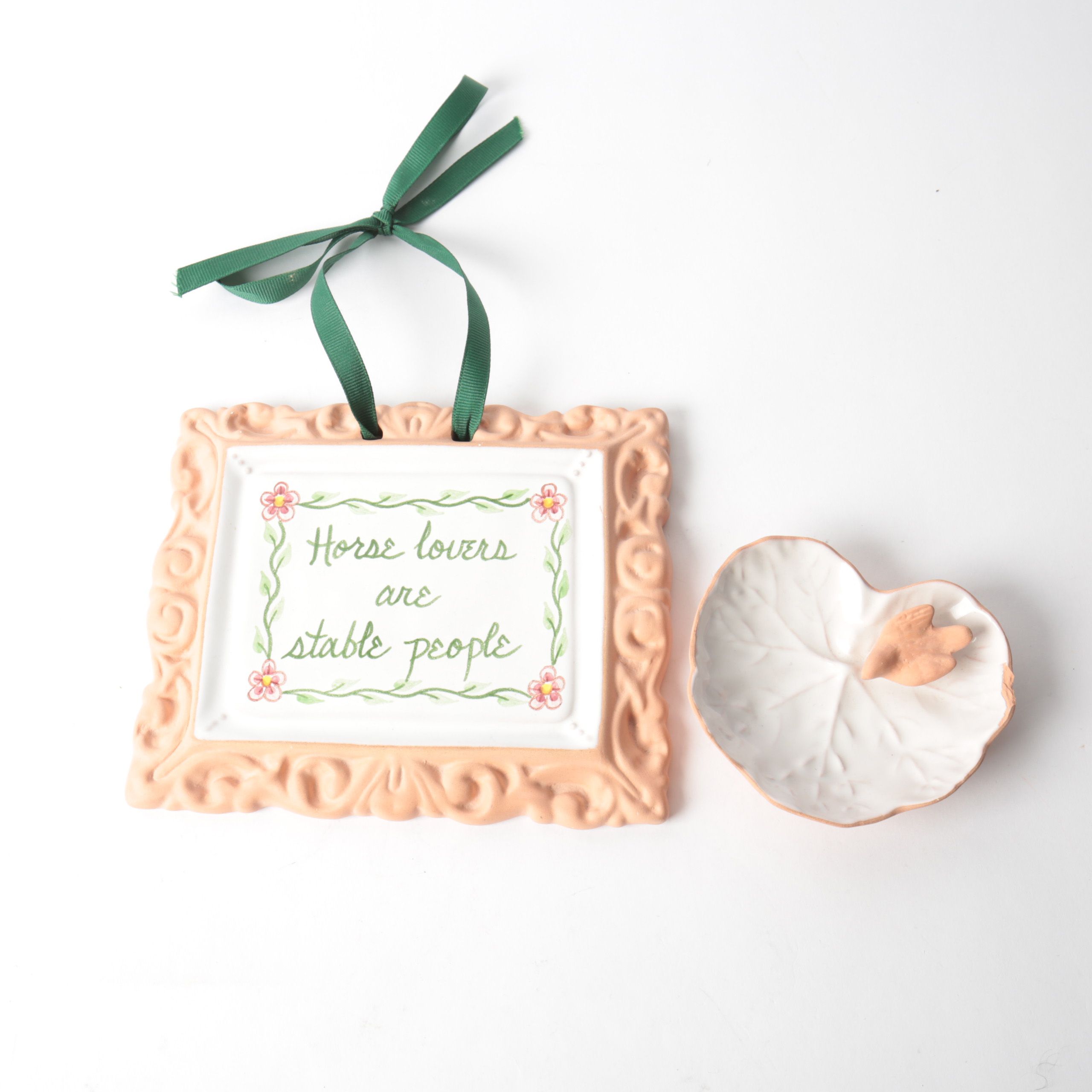 Chanticleer Terracotta Dish and Equestrian Sign