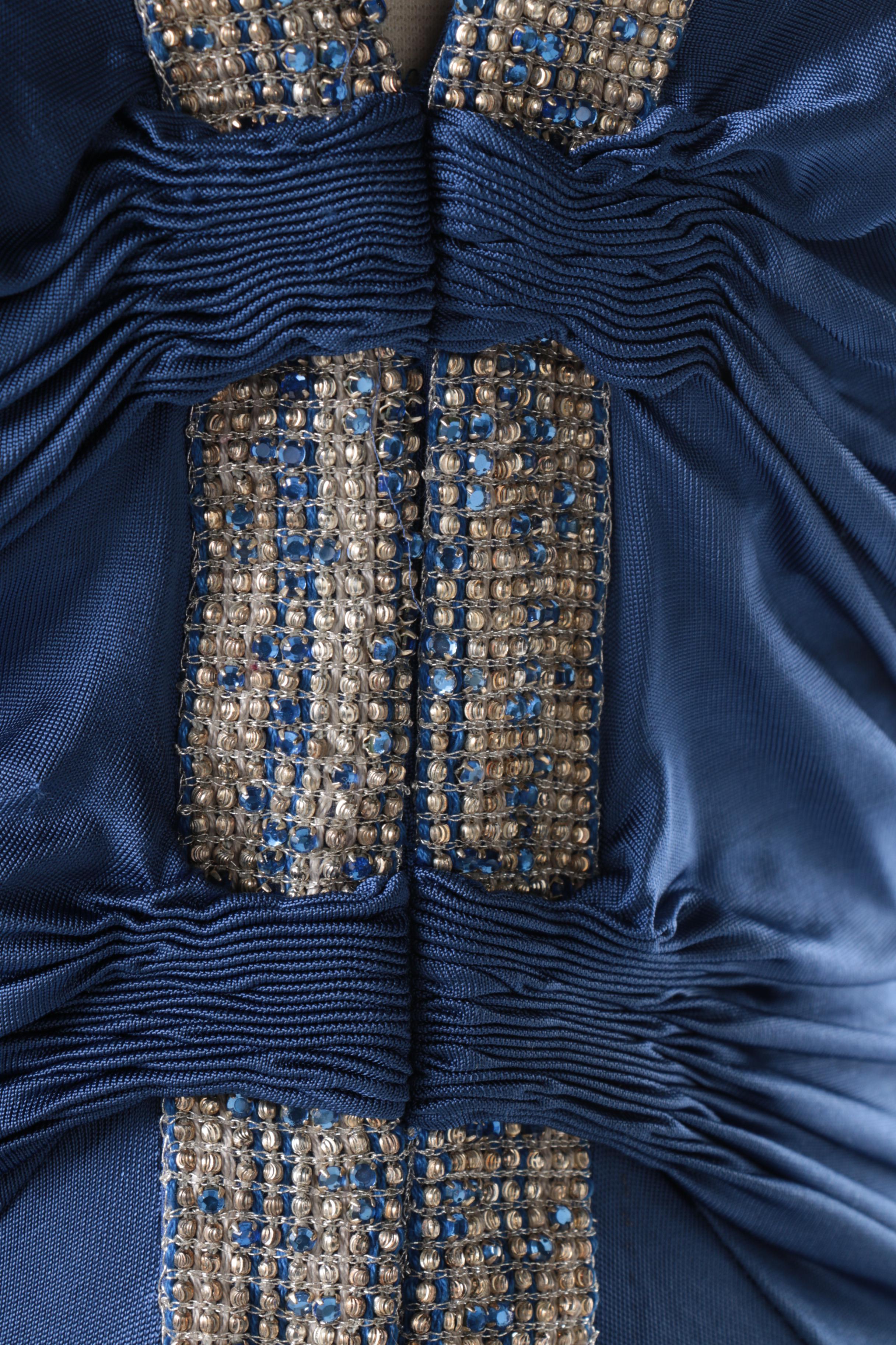 Roberto Cavalli Rhinestone Neckline Evening Dress