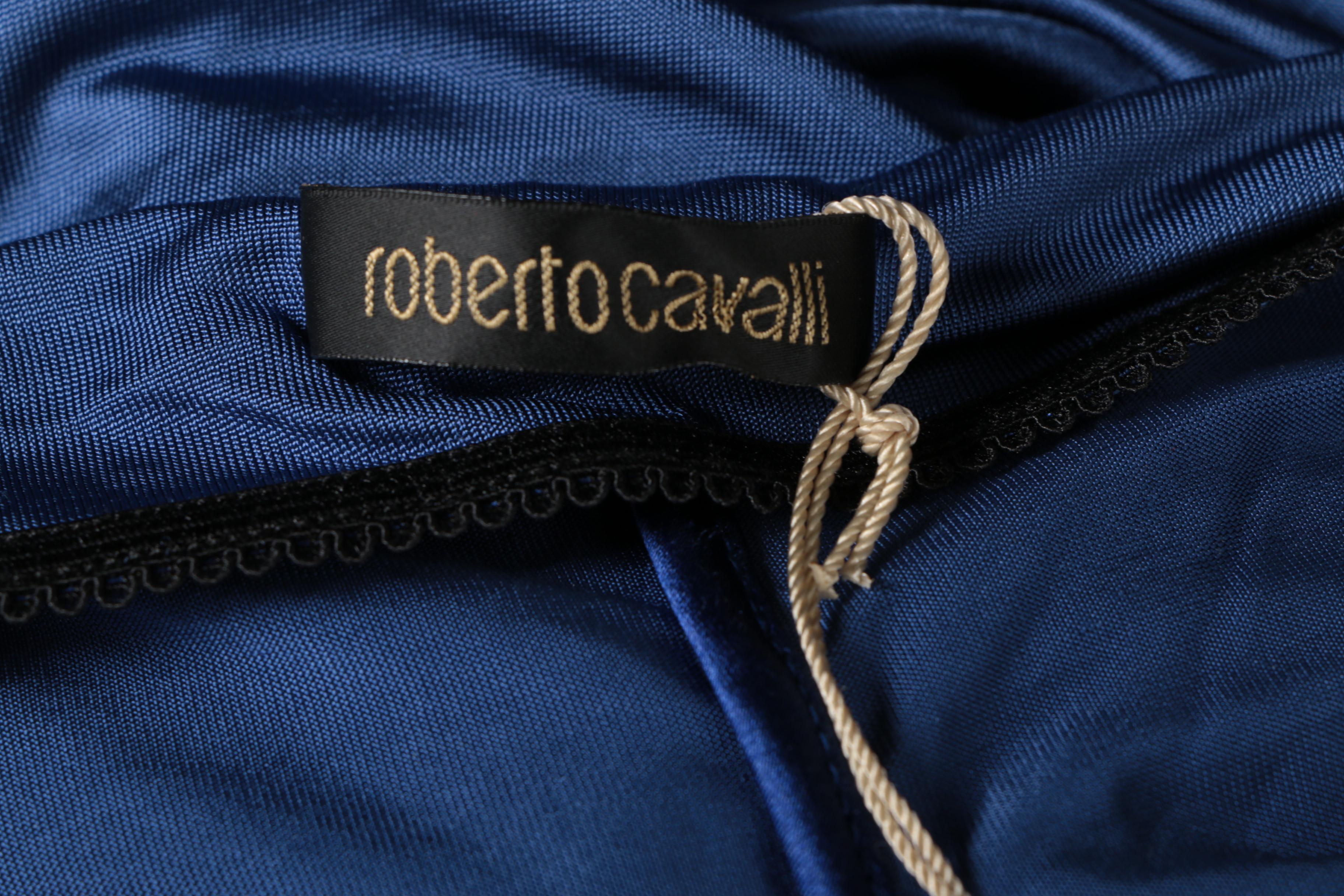 Roberto Cavalli Rhinestone Neckline Evening Dress