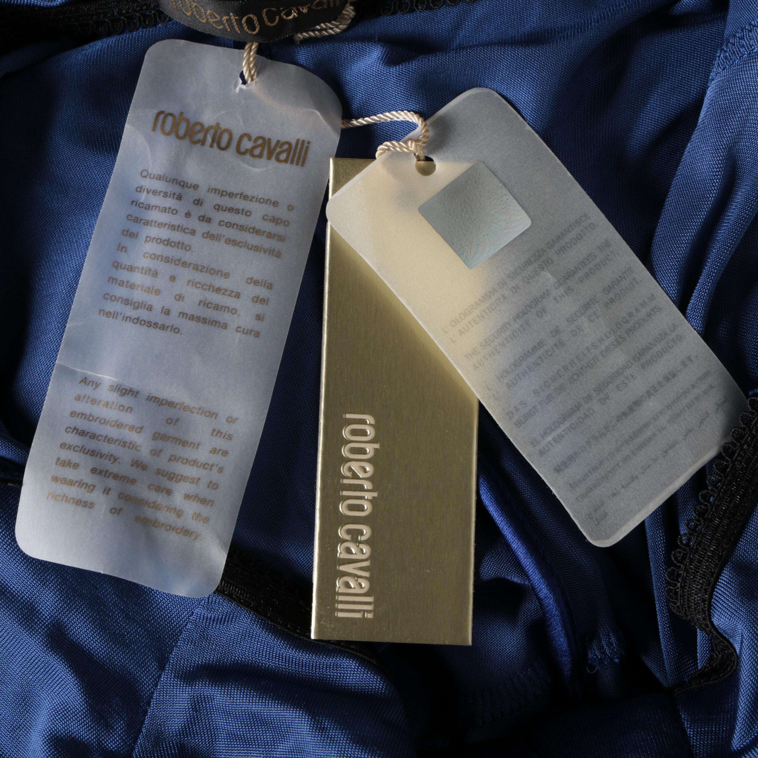 Roberto Cavalli Rhinestone Neckline Evening Dress