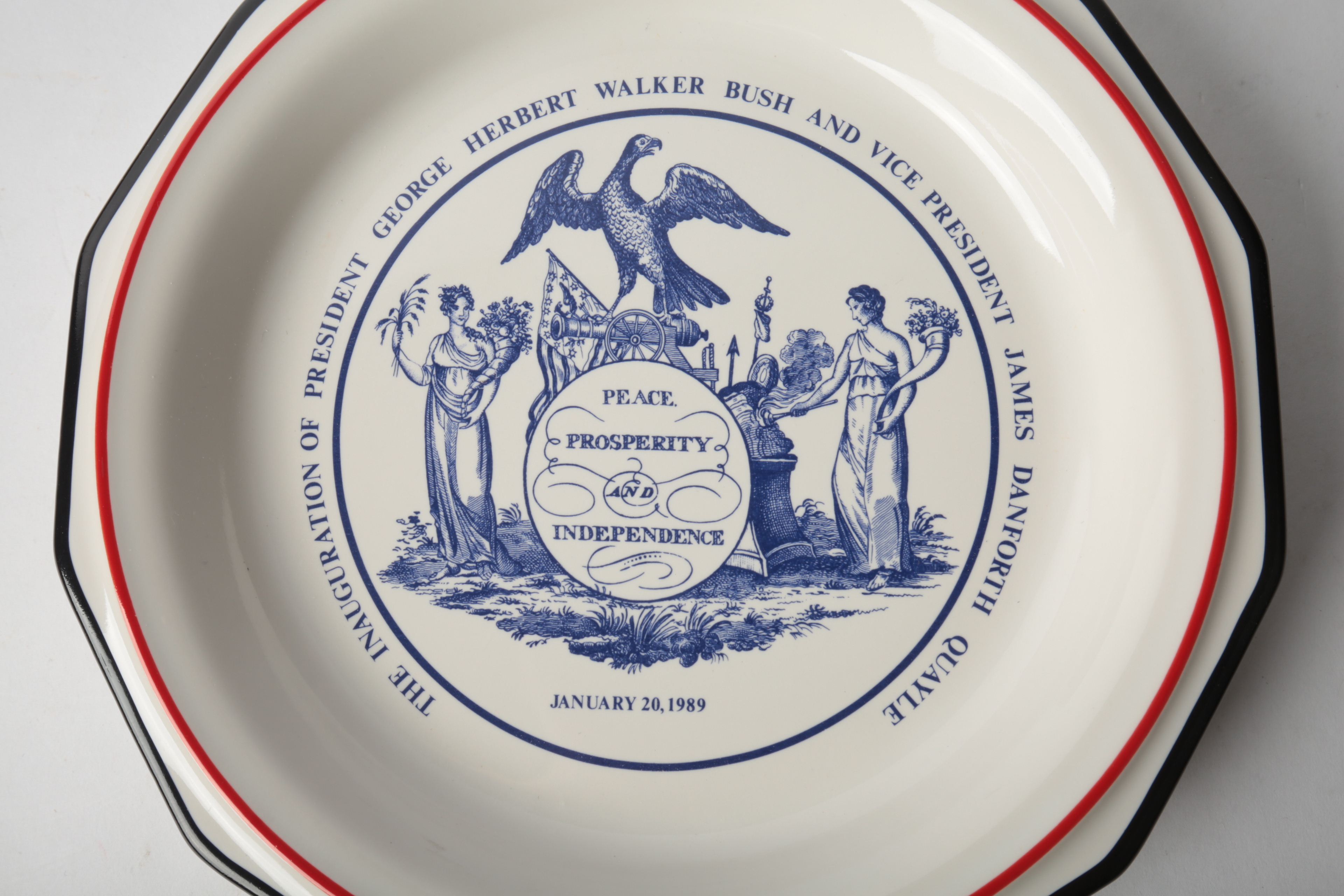 Bush and Quayle Commemorative Inaugural Plate