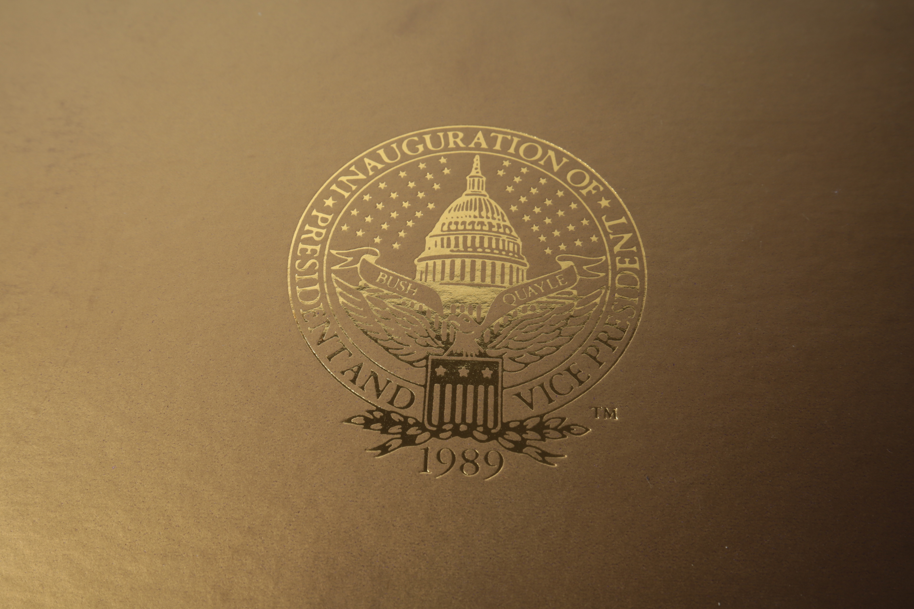 Bush and Quayle Commemorative Inaugural Plate