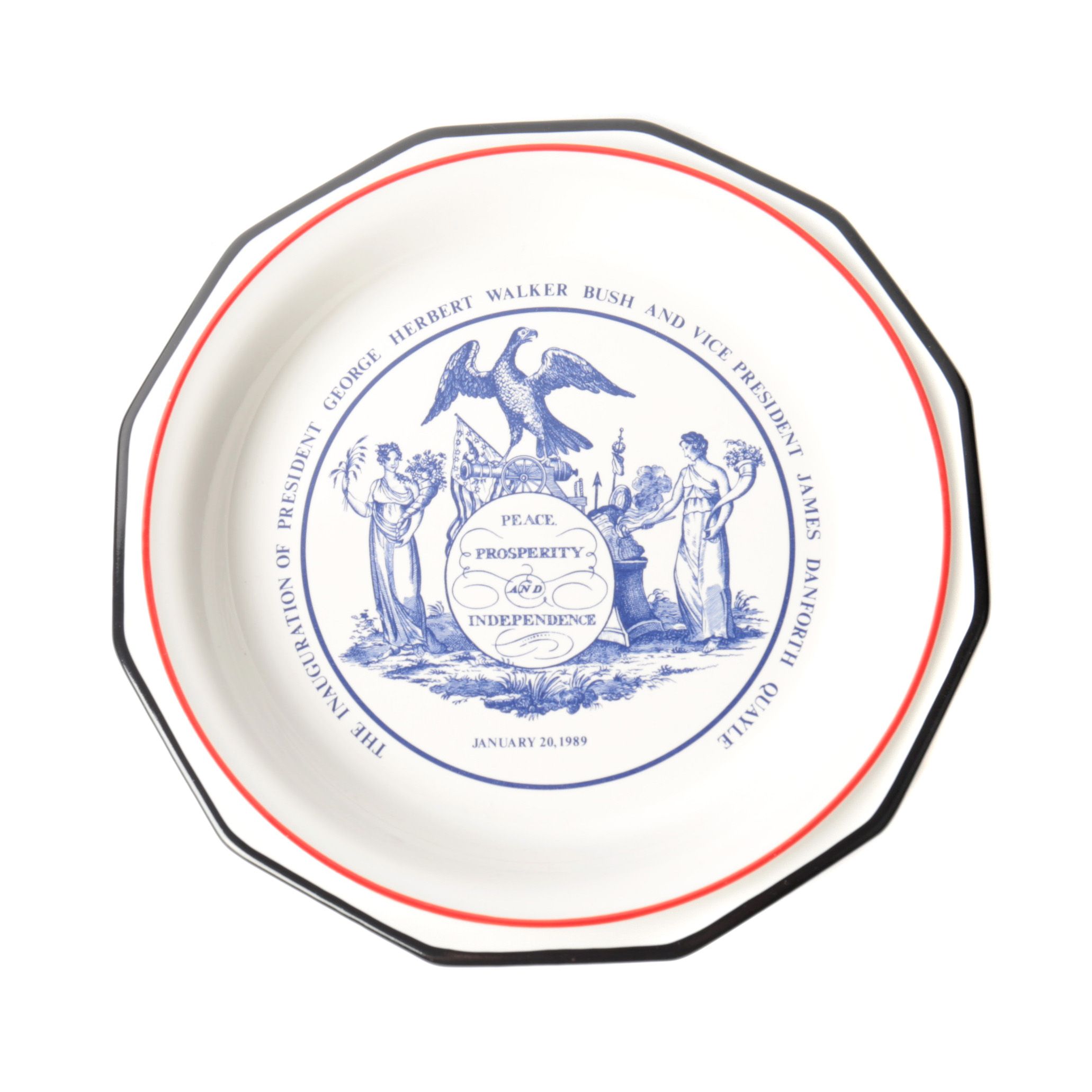 Bush and Quayle Commemorative Inaugural Plate