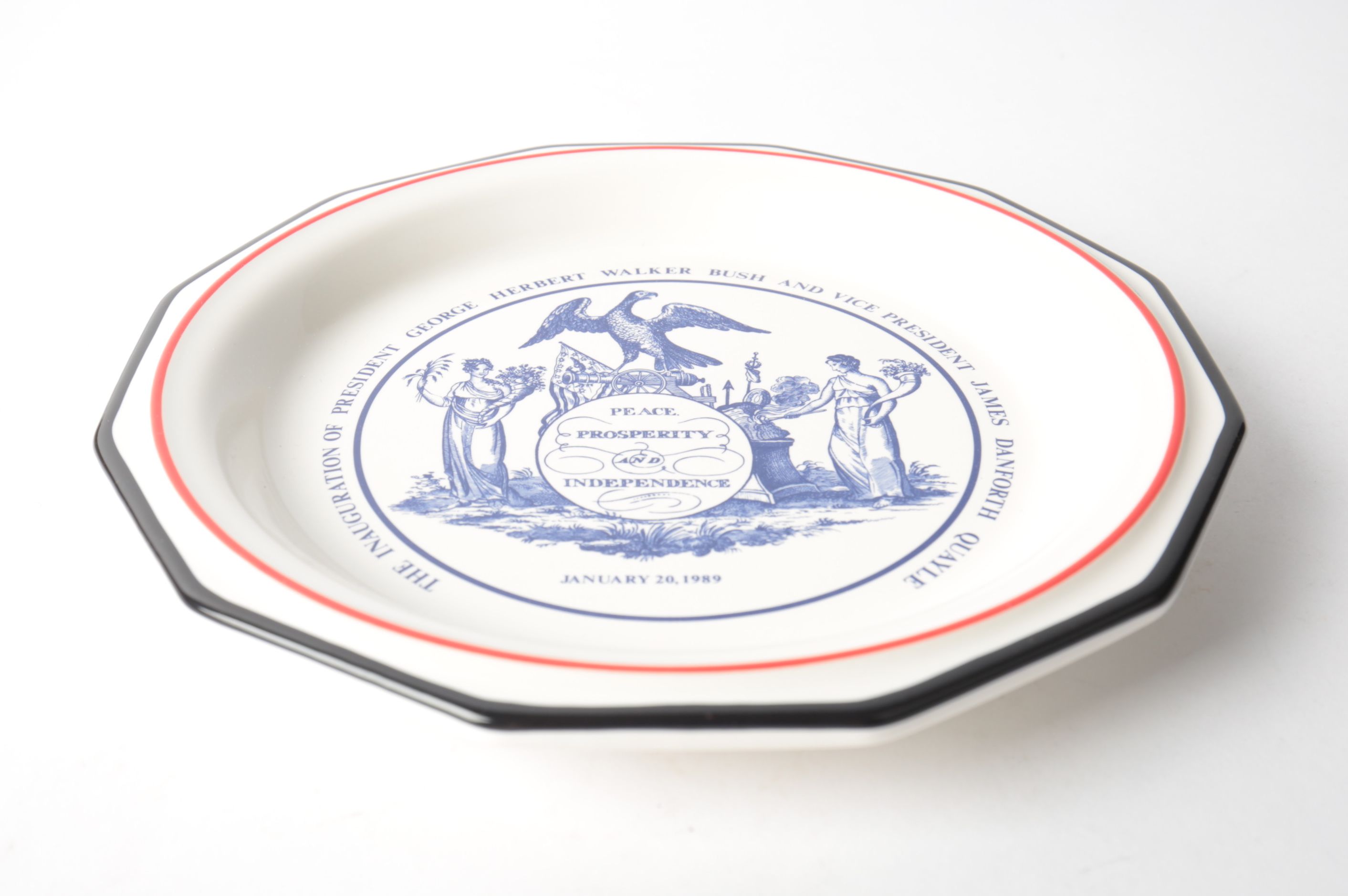 Bush and Quayle Commemorative Inaugural Plate