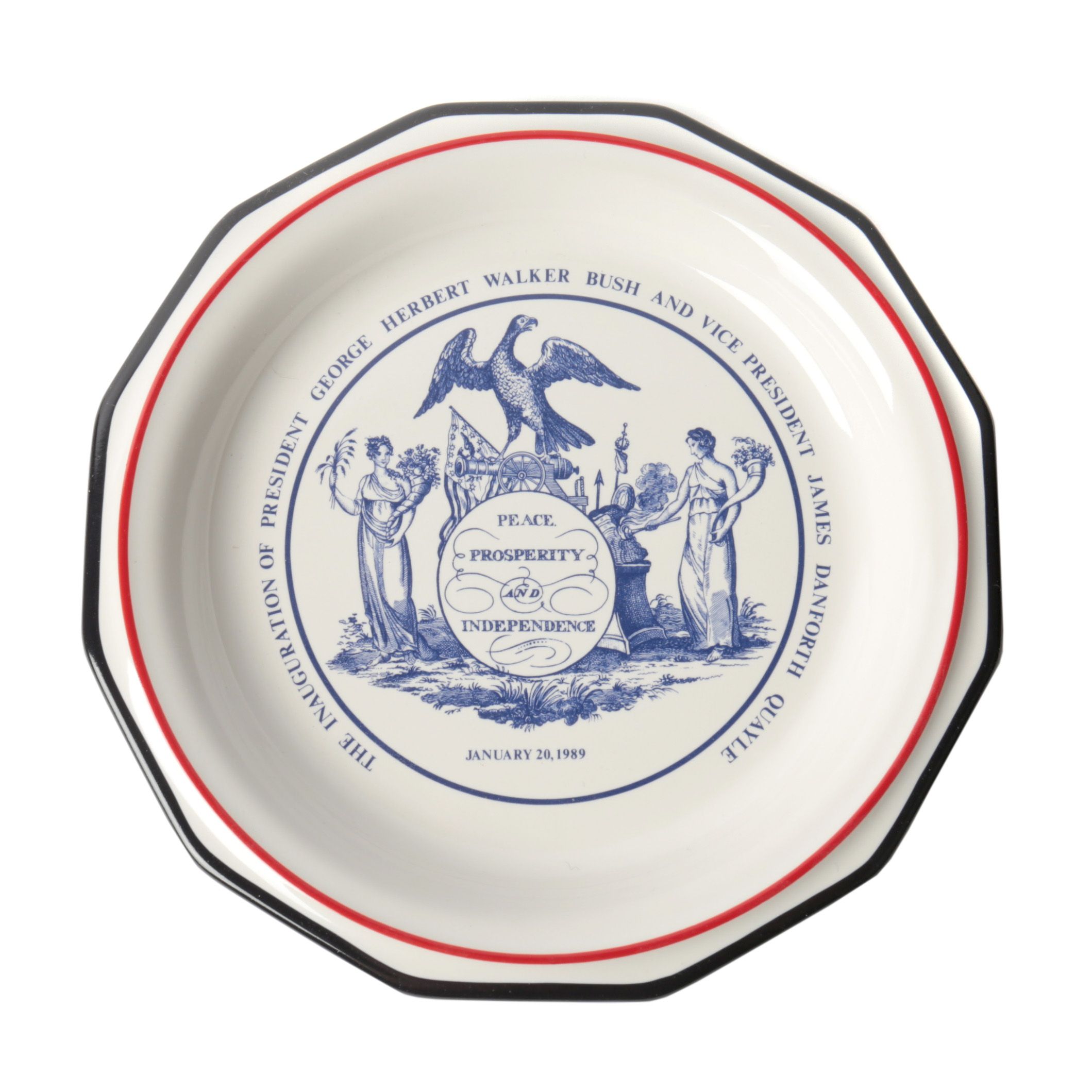 Bush and Quayle Commemorative Inaugural Plate