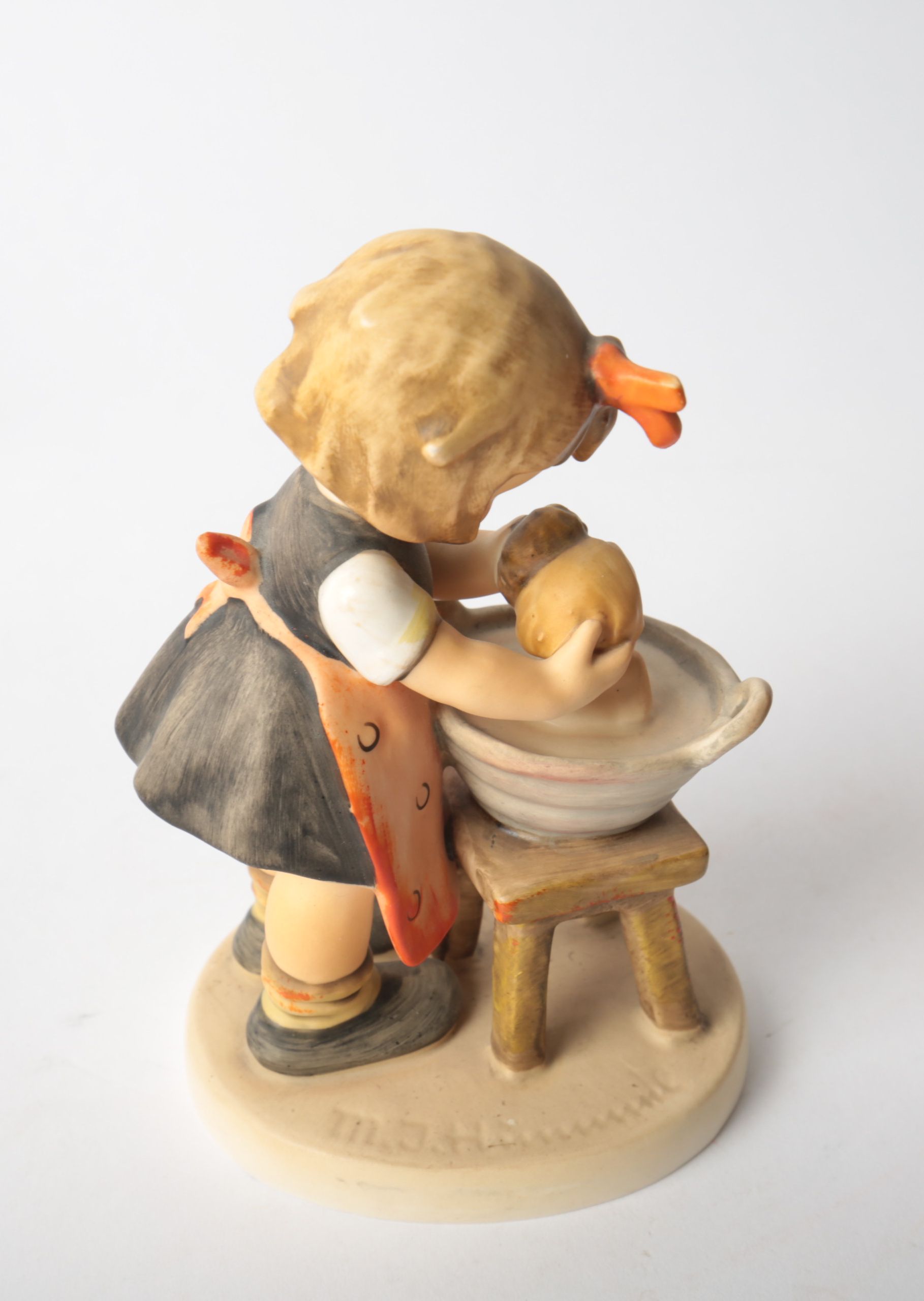Goebel Hummel Porcelain Figurines "Doll Bath" and "Little Book Keeper"