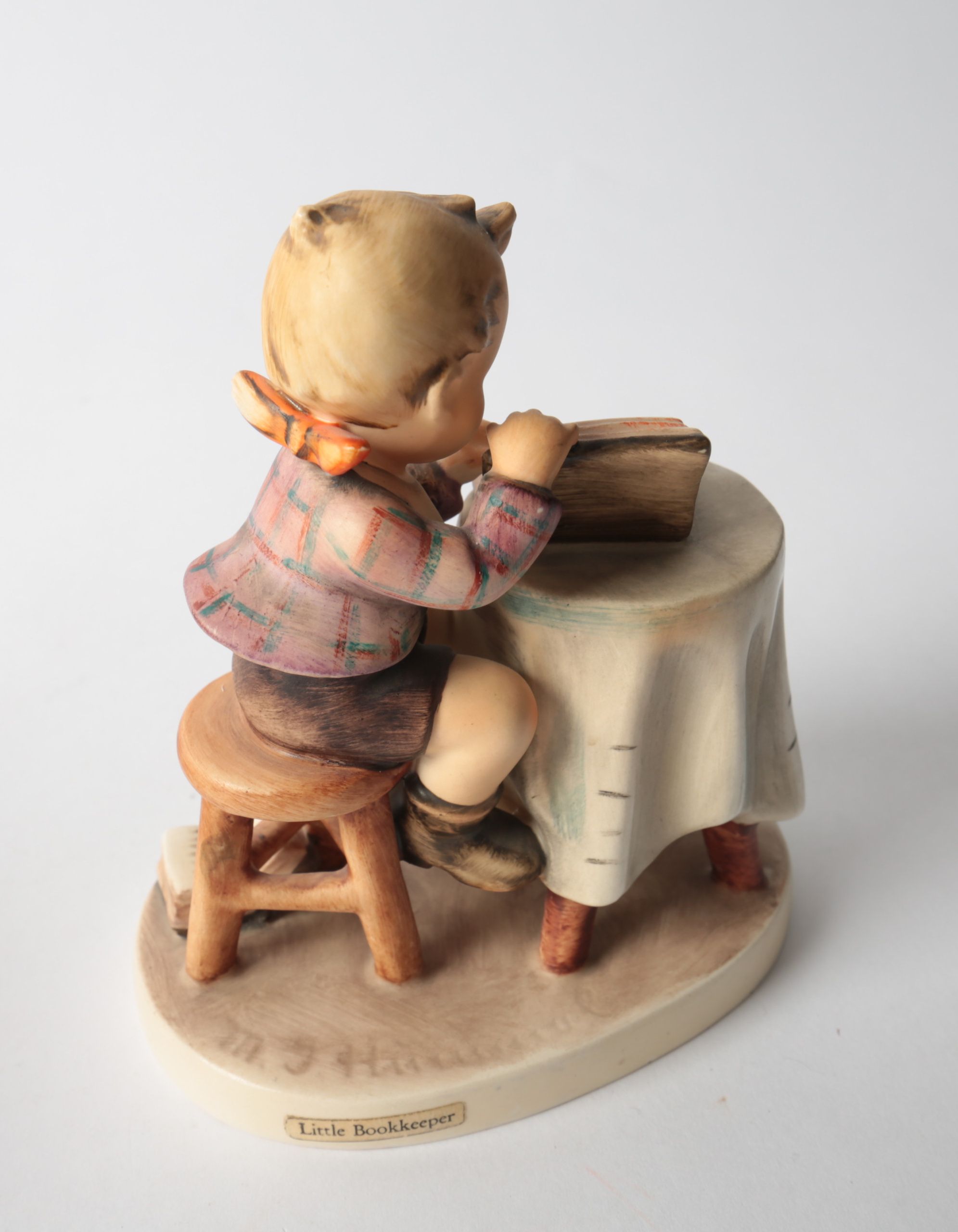 Goebel Hummel Porcelain Figurines "Doll Bath" and "Little Book Keeper"