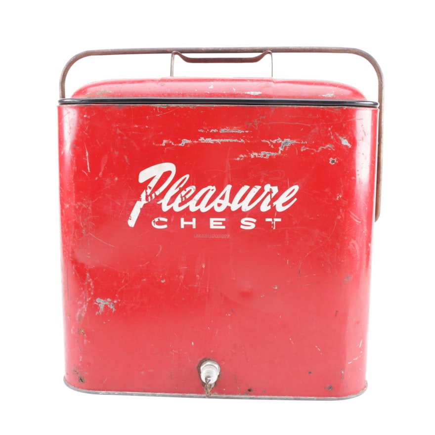 Vintage Red "Pleasure Chest" Cooler
