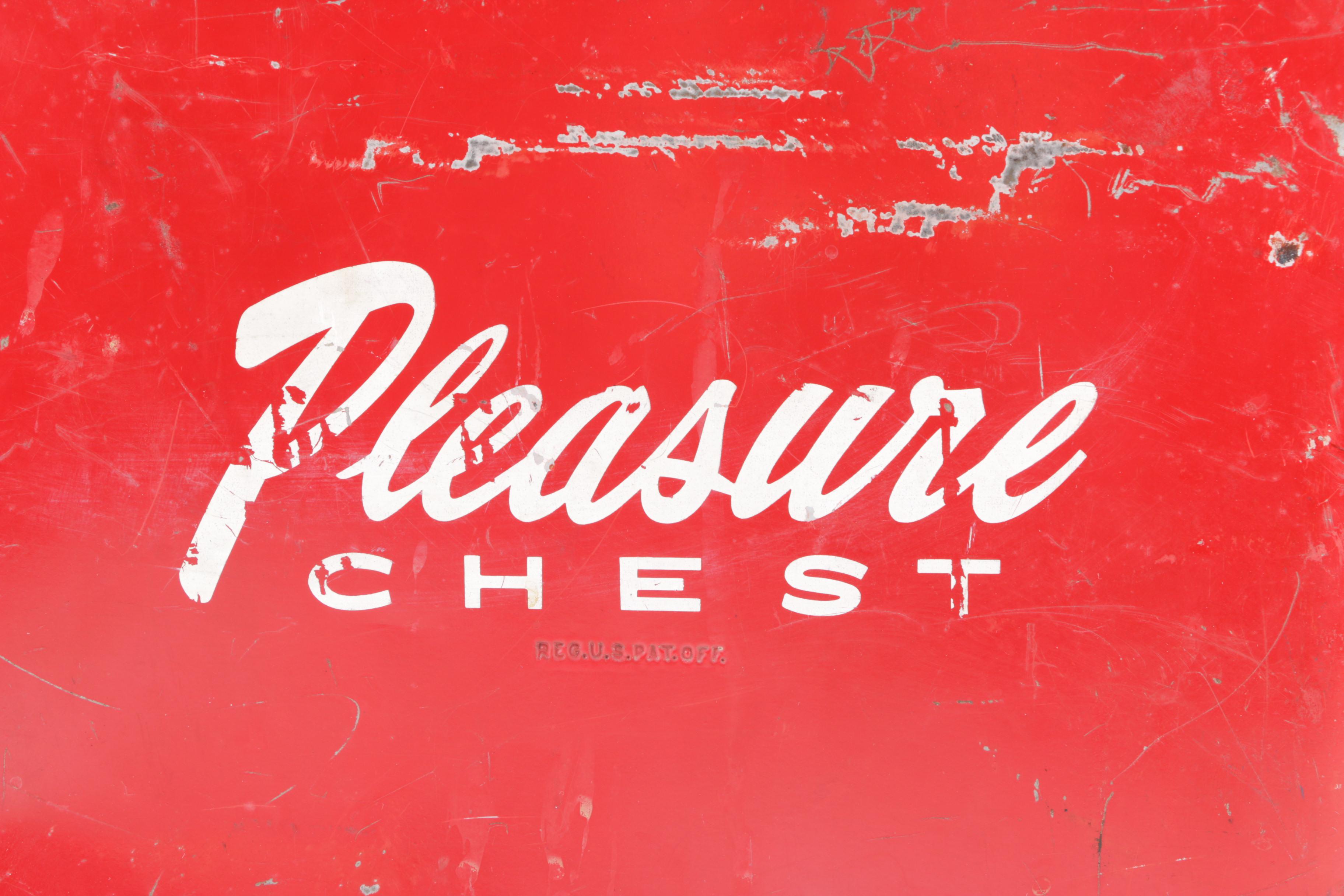 Vintage Red "Pleasure Chest" Cooler