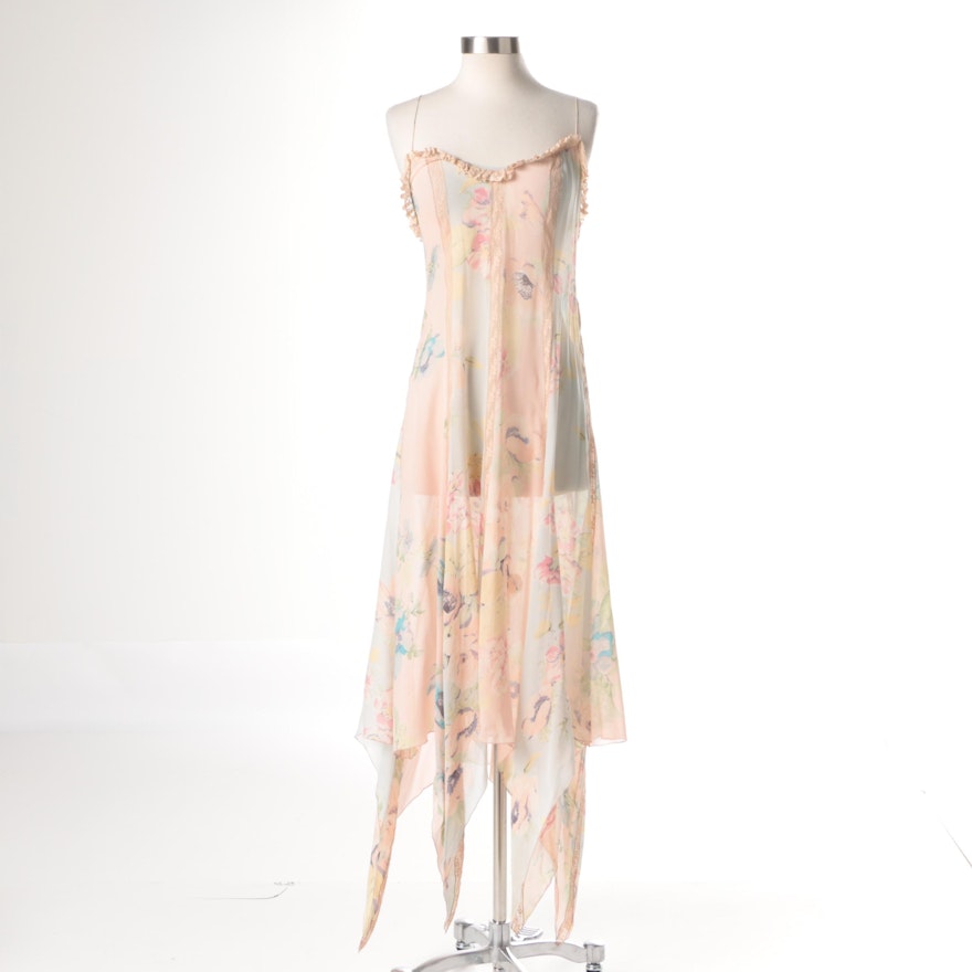 Blumarine Sheer Silk Slip Dress