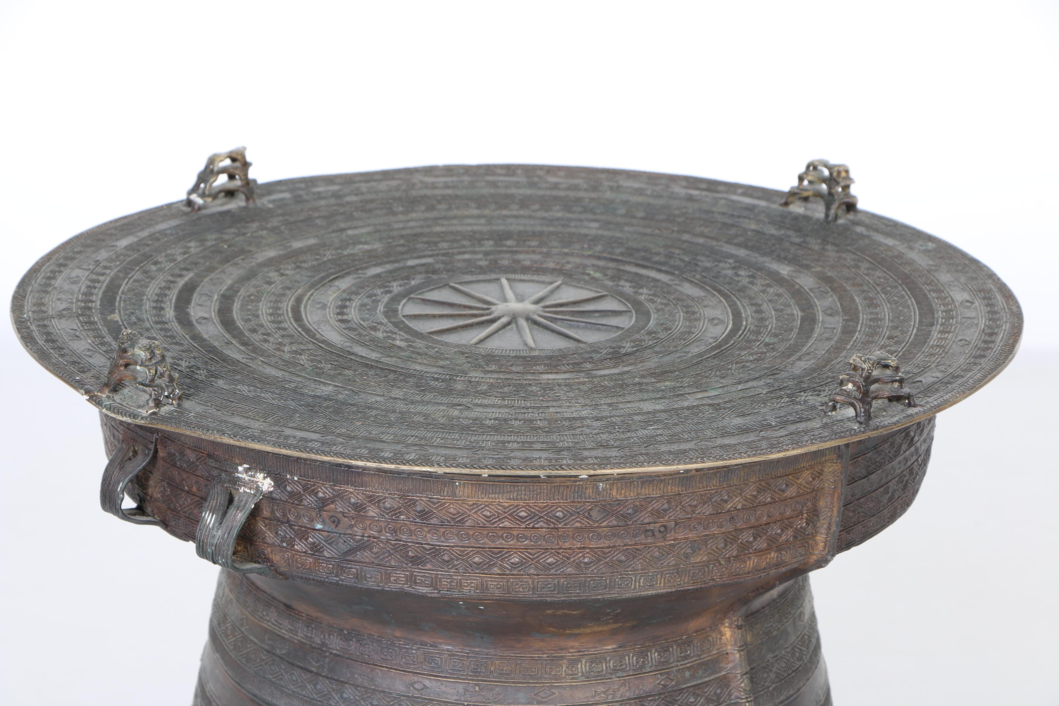 Asian Metal Rain Drum Table