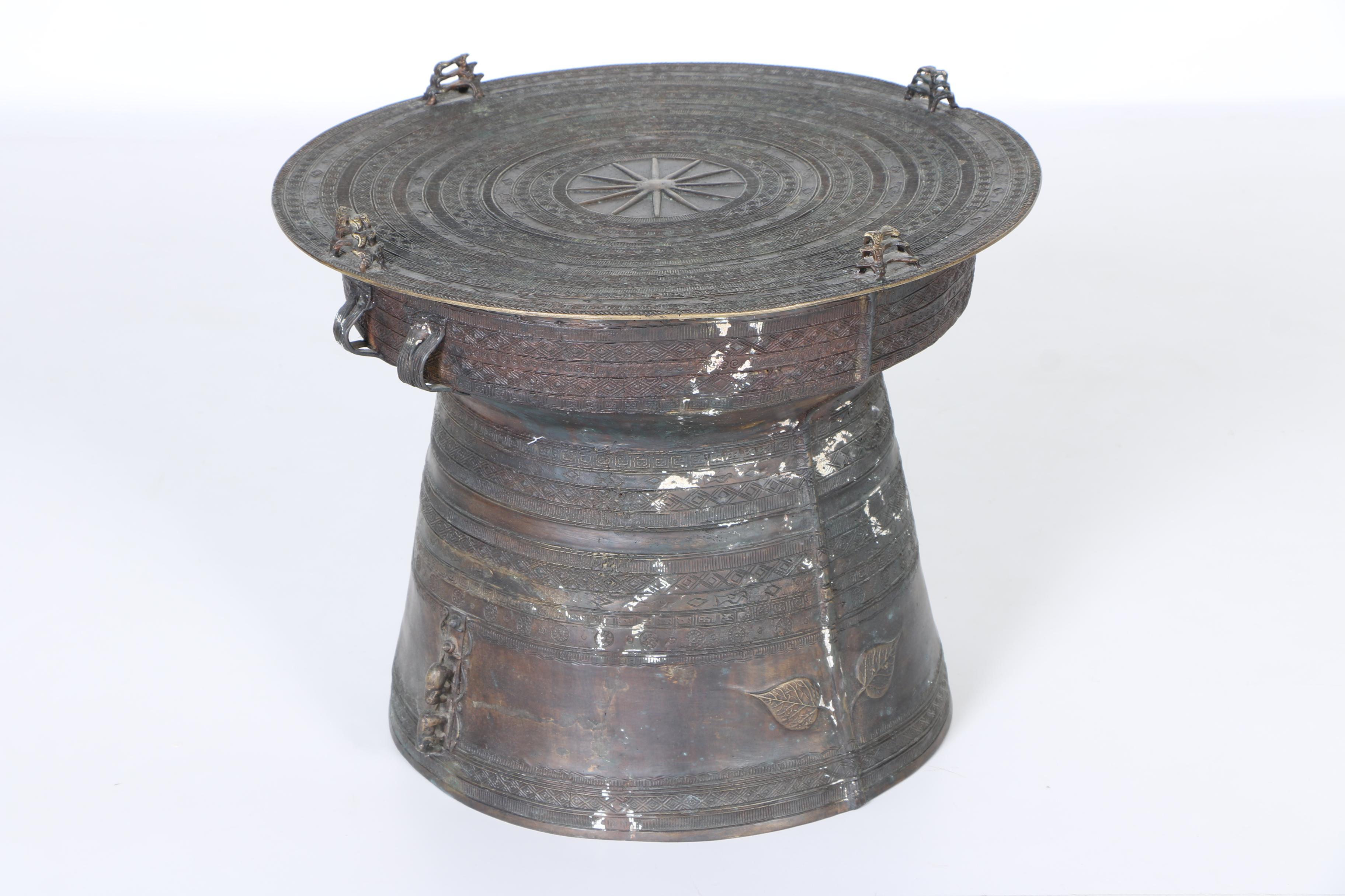 Asian Metal Rain Drum Table