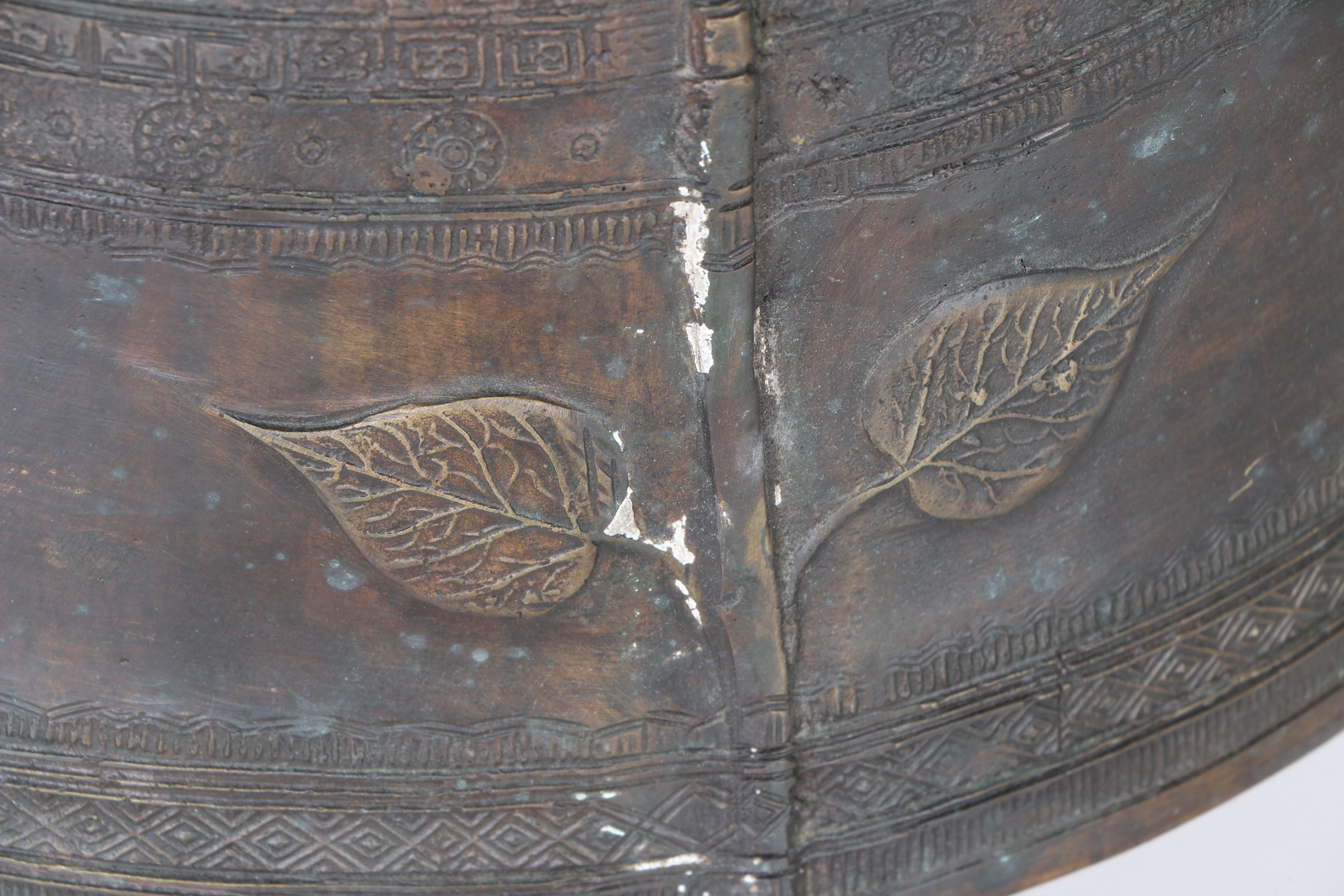 Asian Metal Rain Drum Table