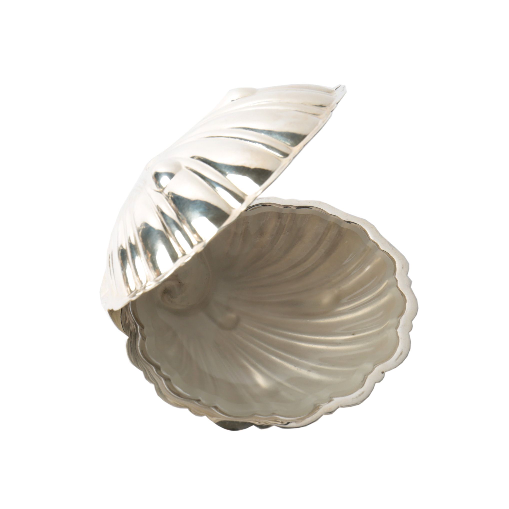 Barker Brothers Silver Plate Hinged Shell Butter Dish