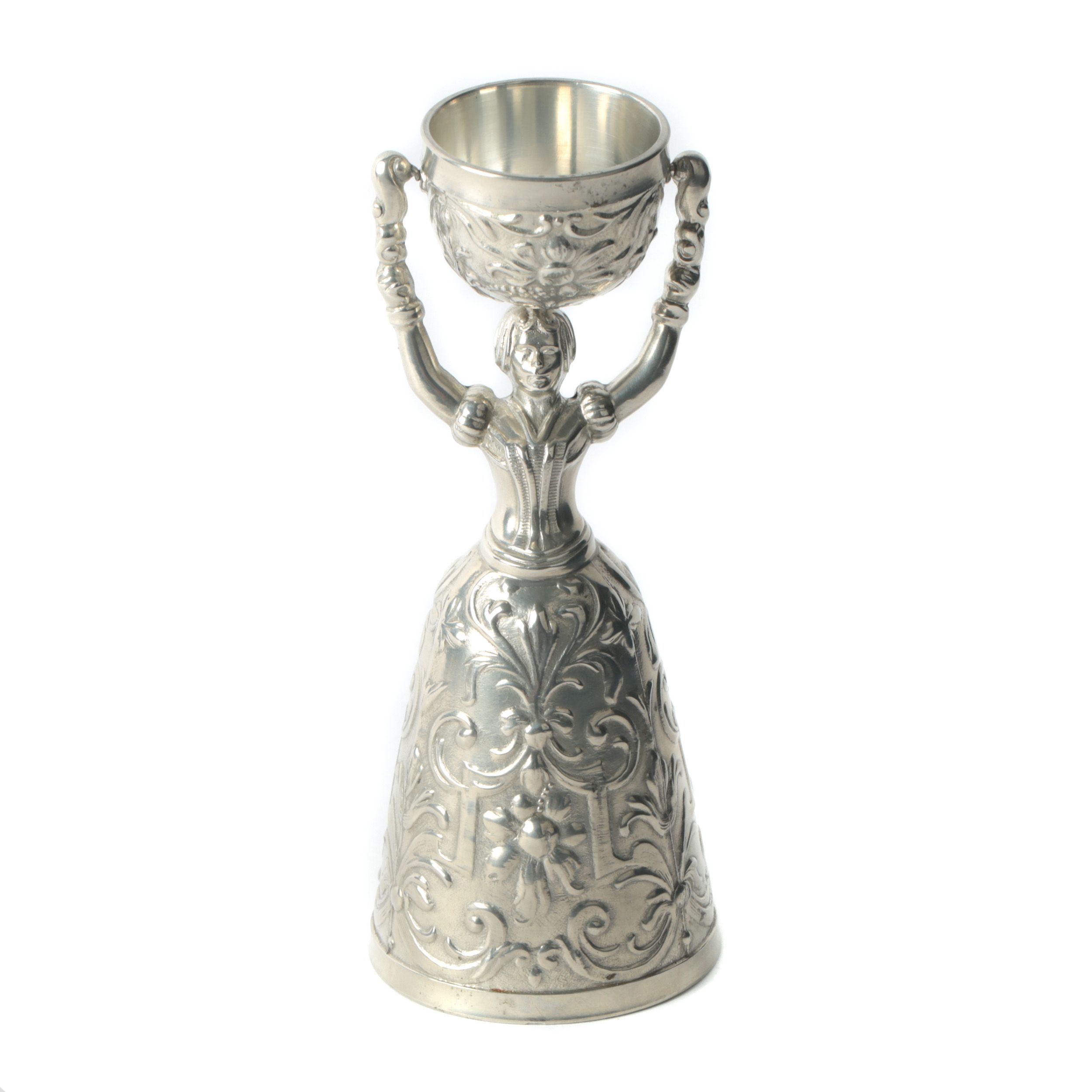 German Pewter Figural Wedding Cup