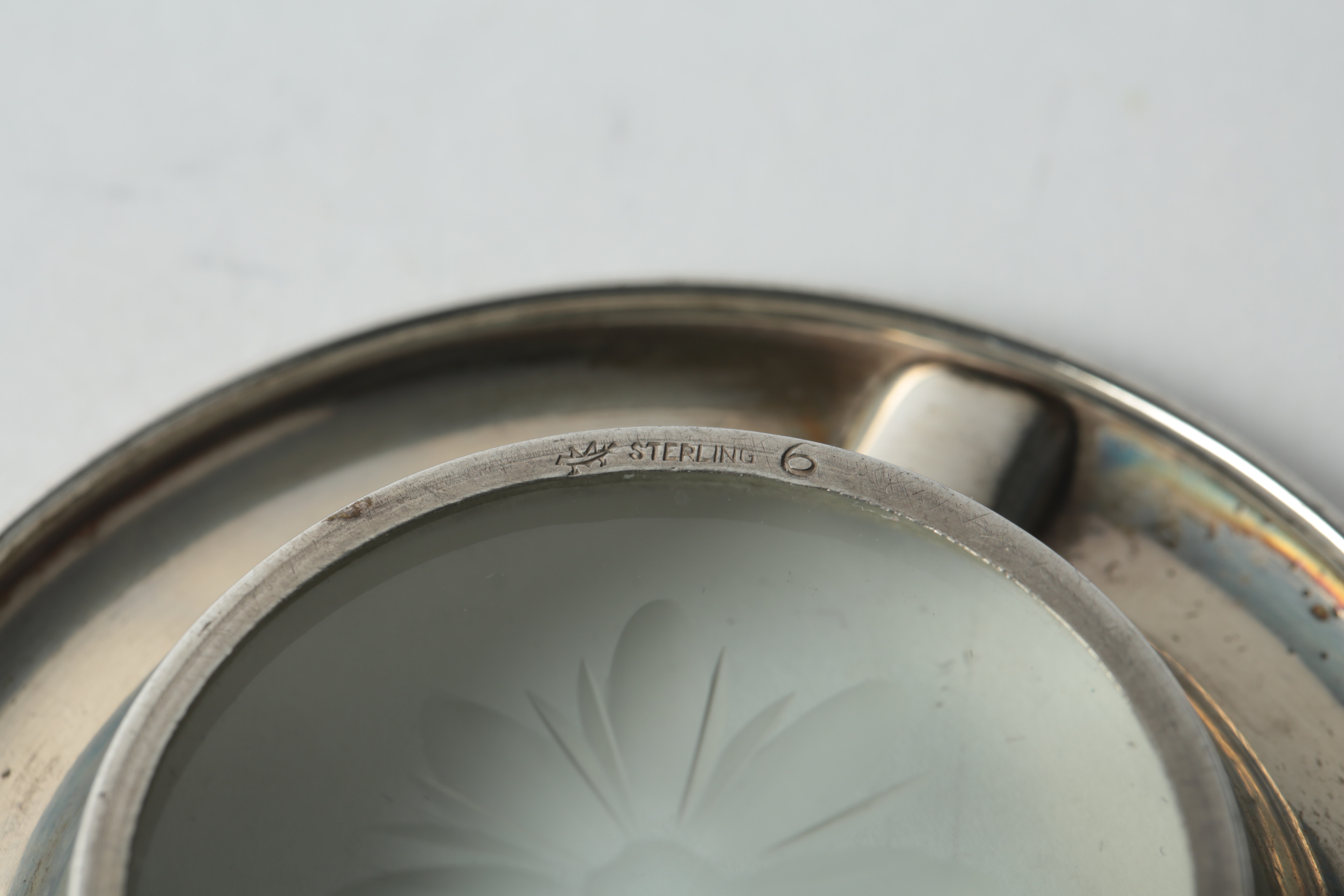 Early 20th Century Mathews Company Sterling Silver Rimmed Ash Trays