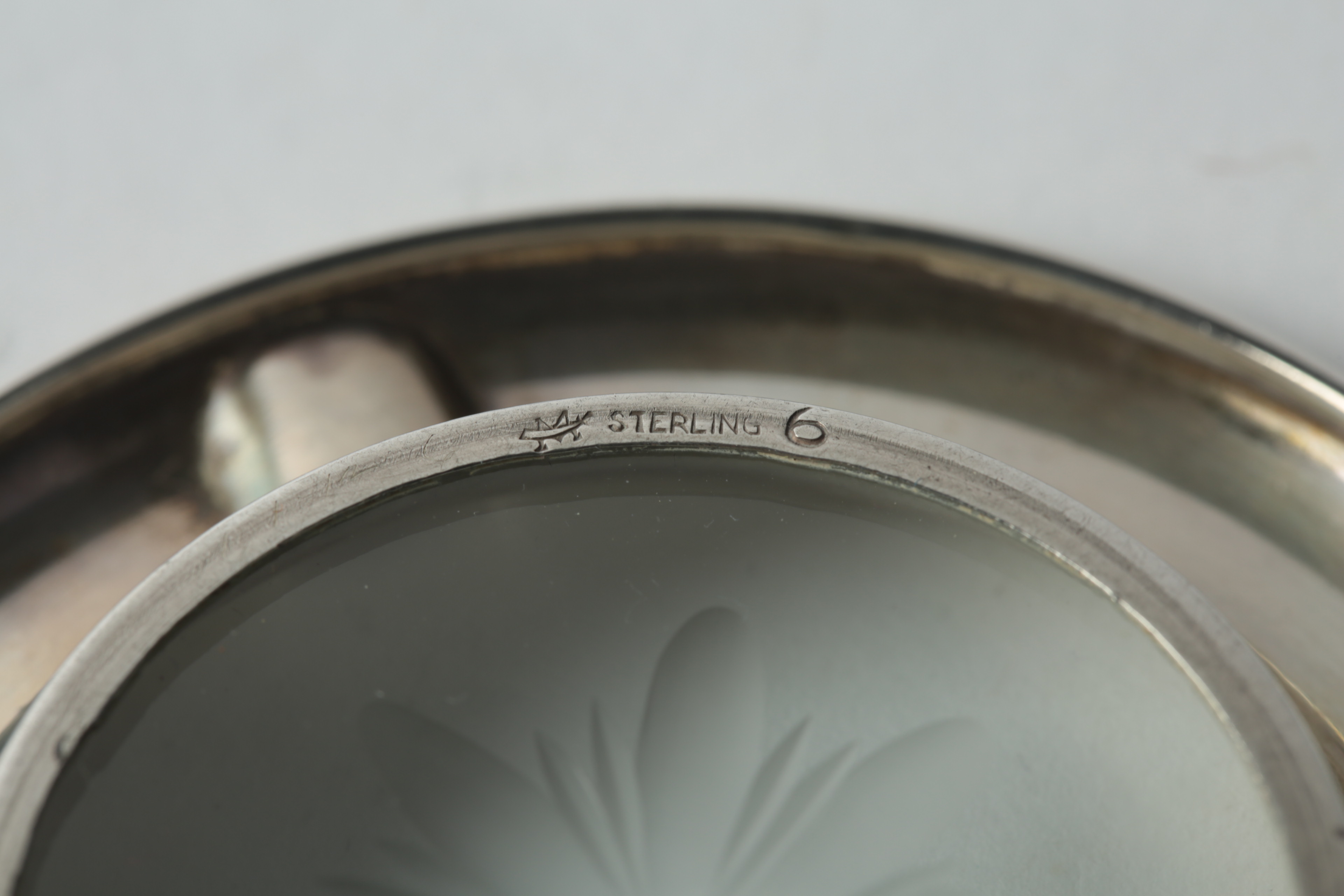 Early 20th Century Mathews Company Sterling Silver Rimmed Ash Trays