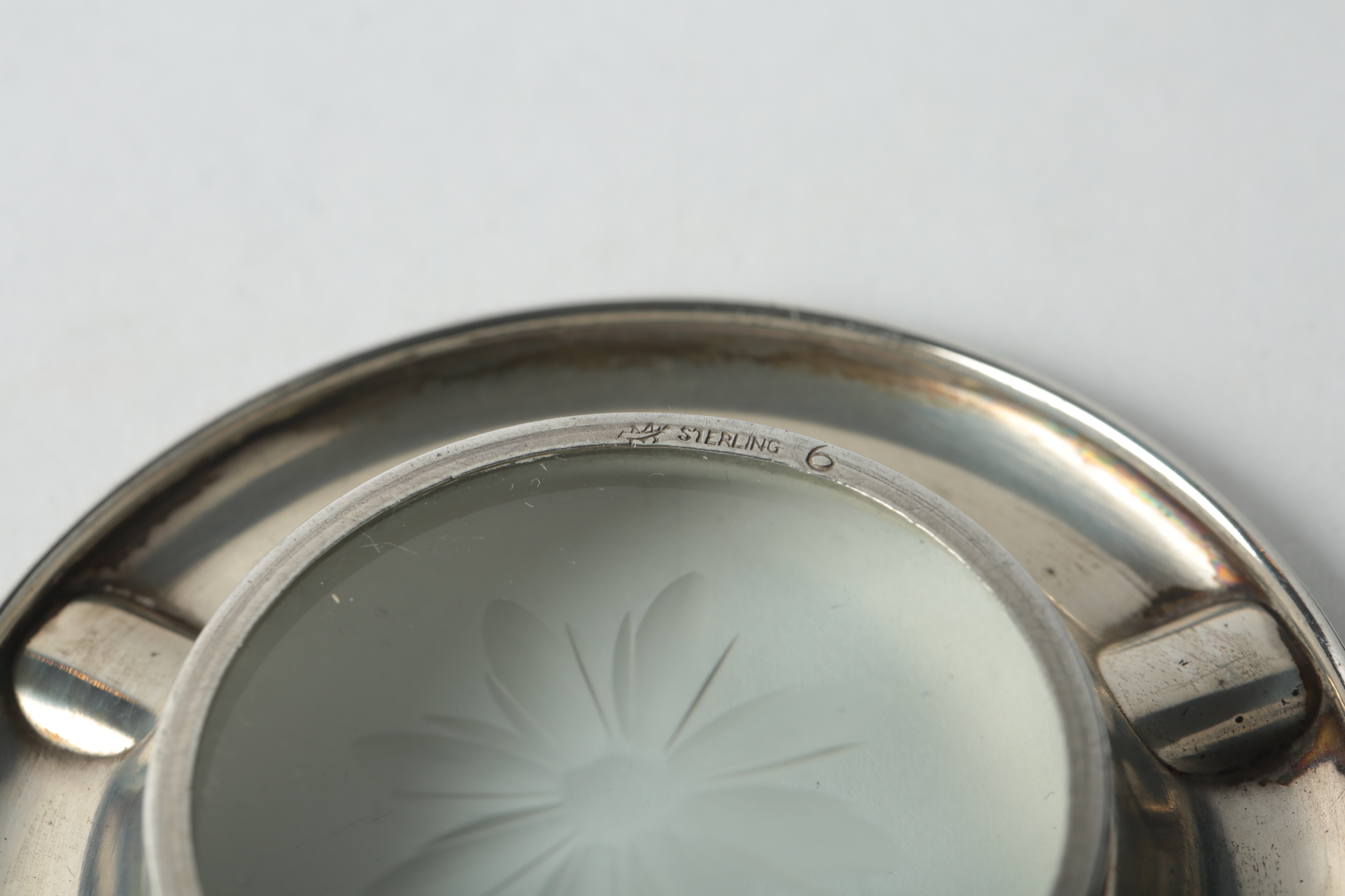 Early 20th Century Mathews Company Sterling Silver Rimmed Ash Trays