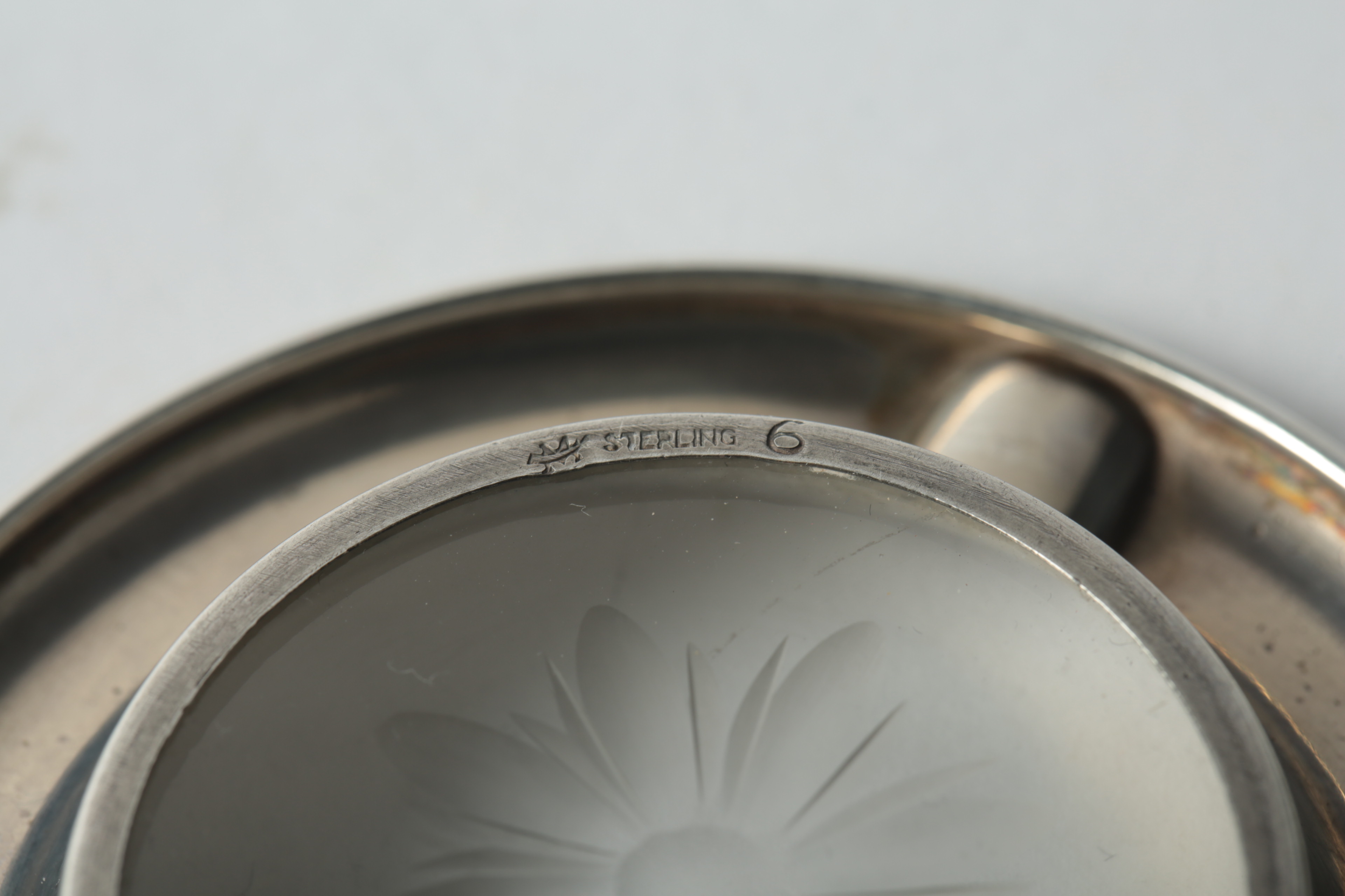 Early 20th Century Mathews Company Sterling Silver Rimmed Ash Trays