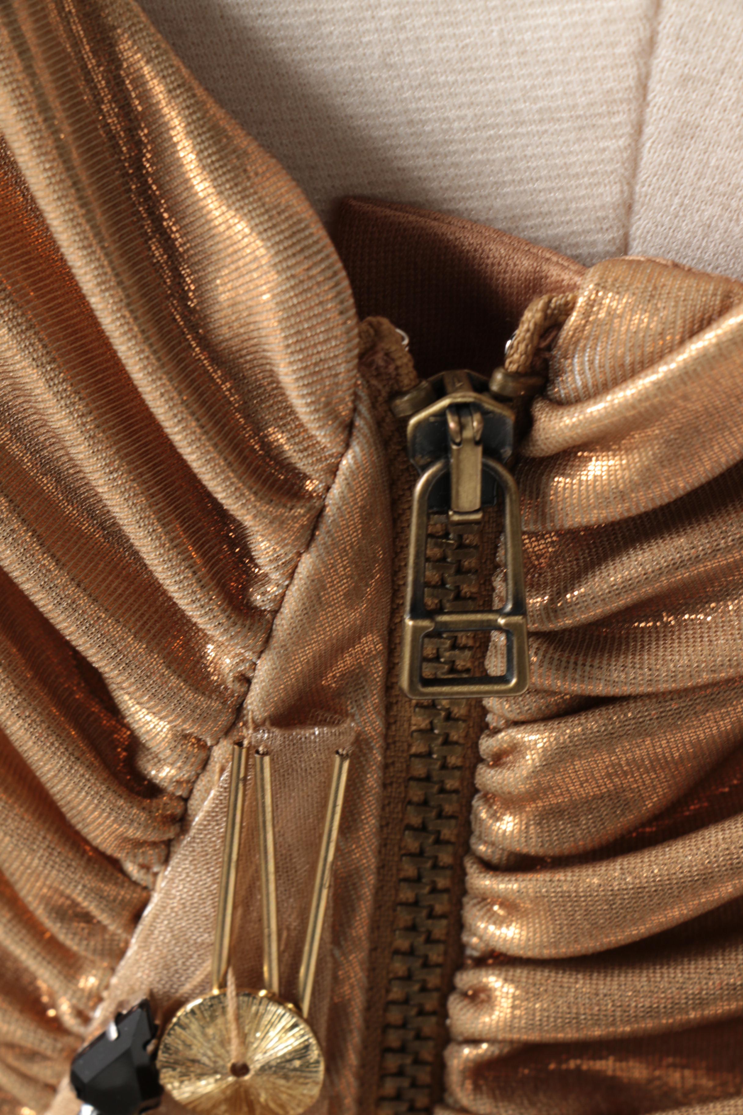 Robert Rodriguez Gold Lamé One Shoulder Dress