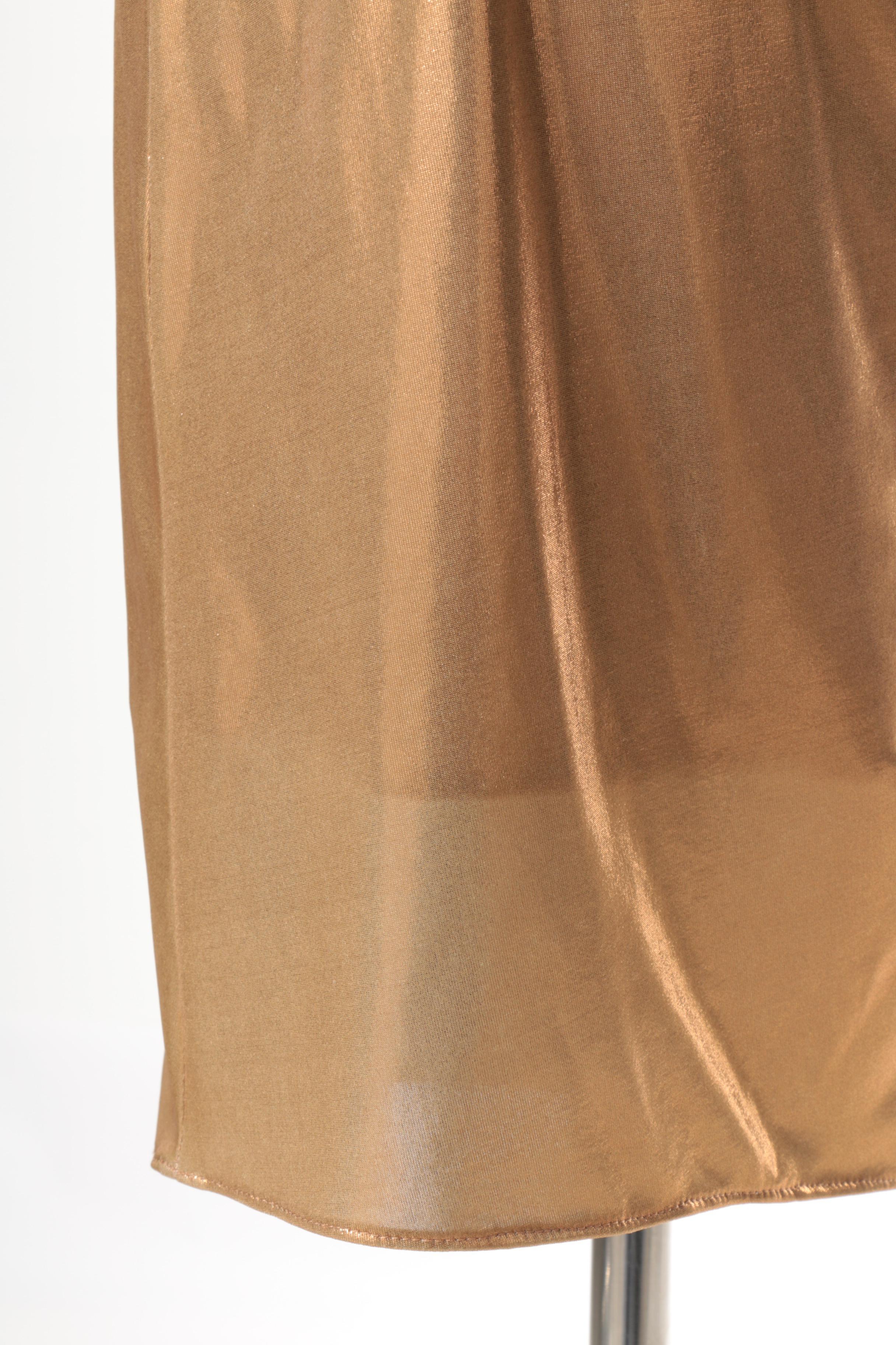 Robert Rodriguez Gold Lamé One Shoulder Dress