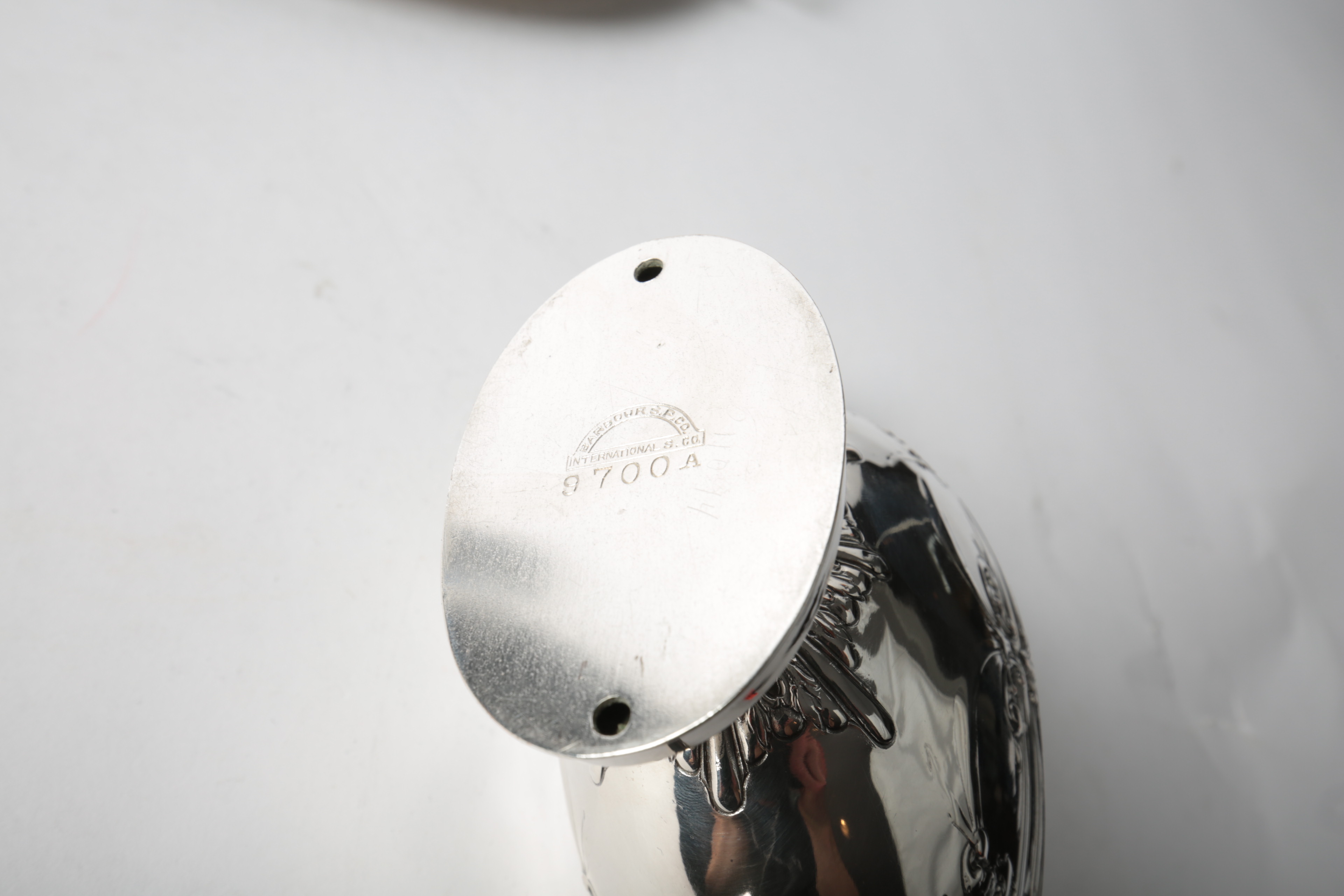 Barbour Silver Co. Foliate Embellished Silver Plate Creamer and Sugar Set