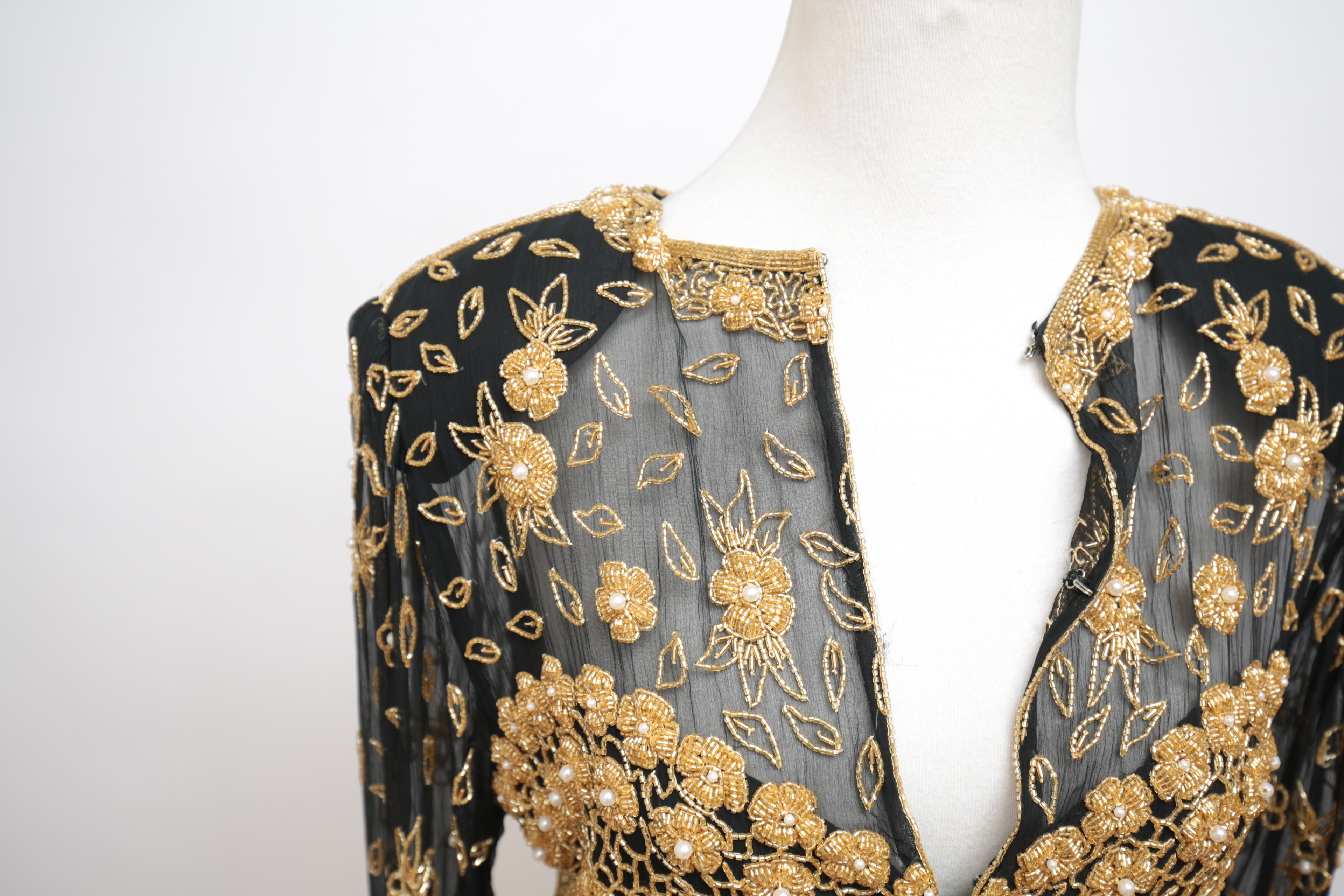 Vintage Judith Ann Collection for Neiman Marcus Beaded Silk Dress