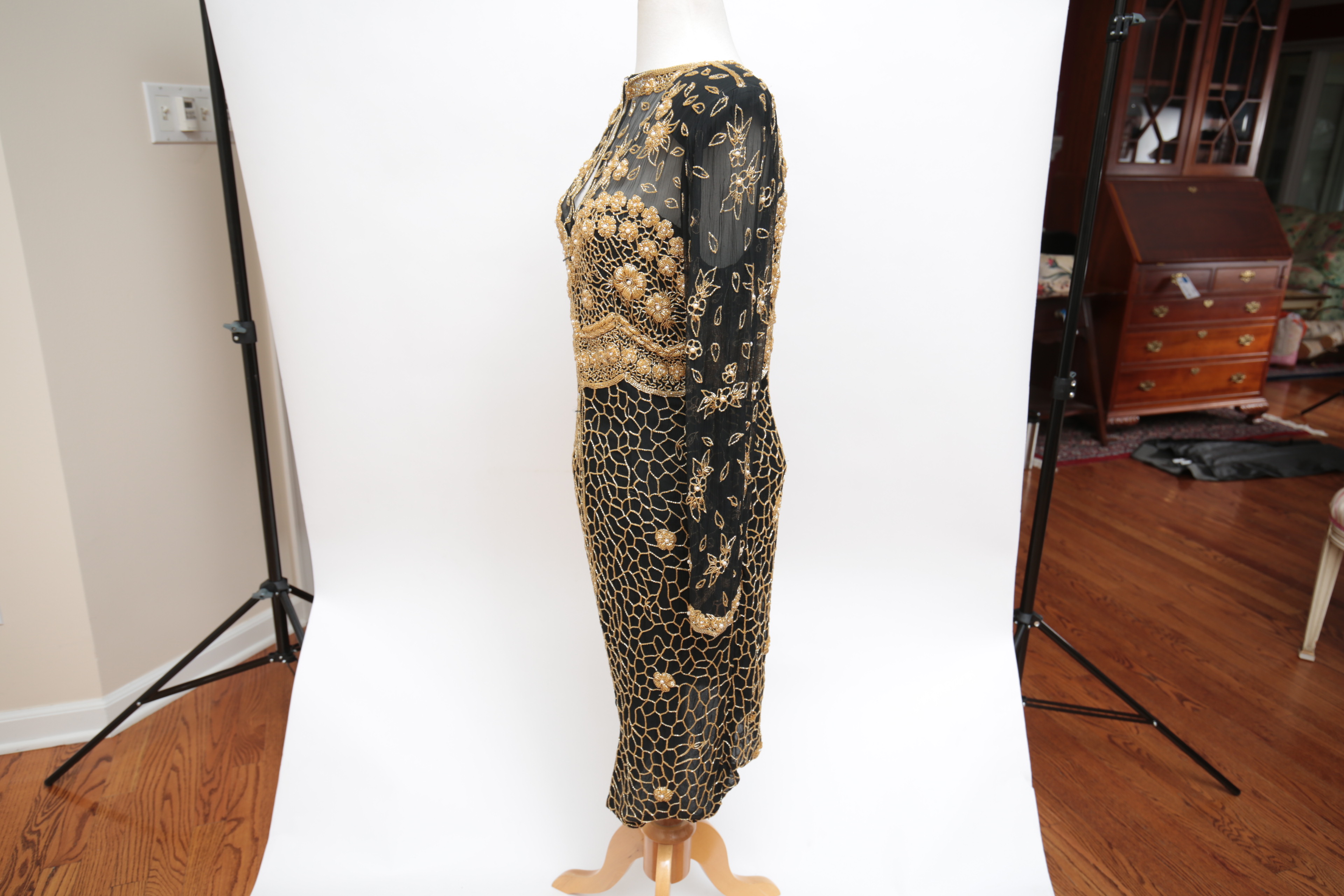 Vintage Judith Ann Collection for Neiman Marcus Beaded Silk Dress