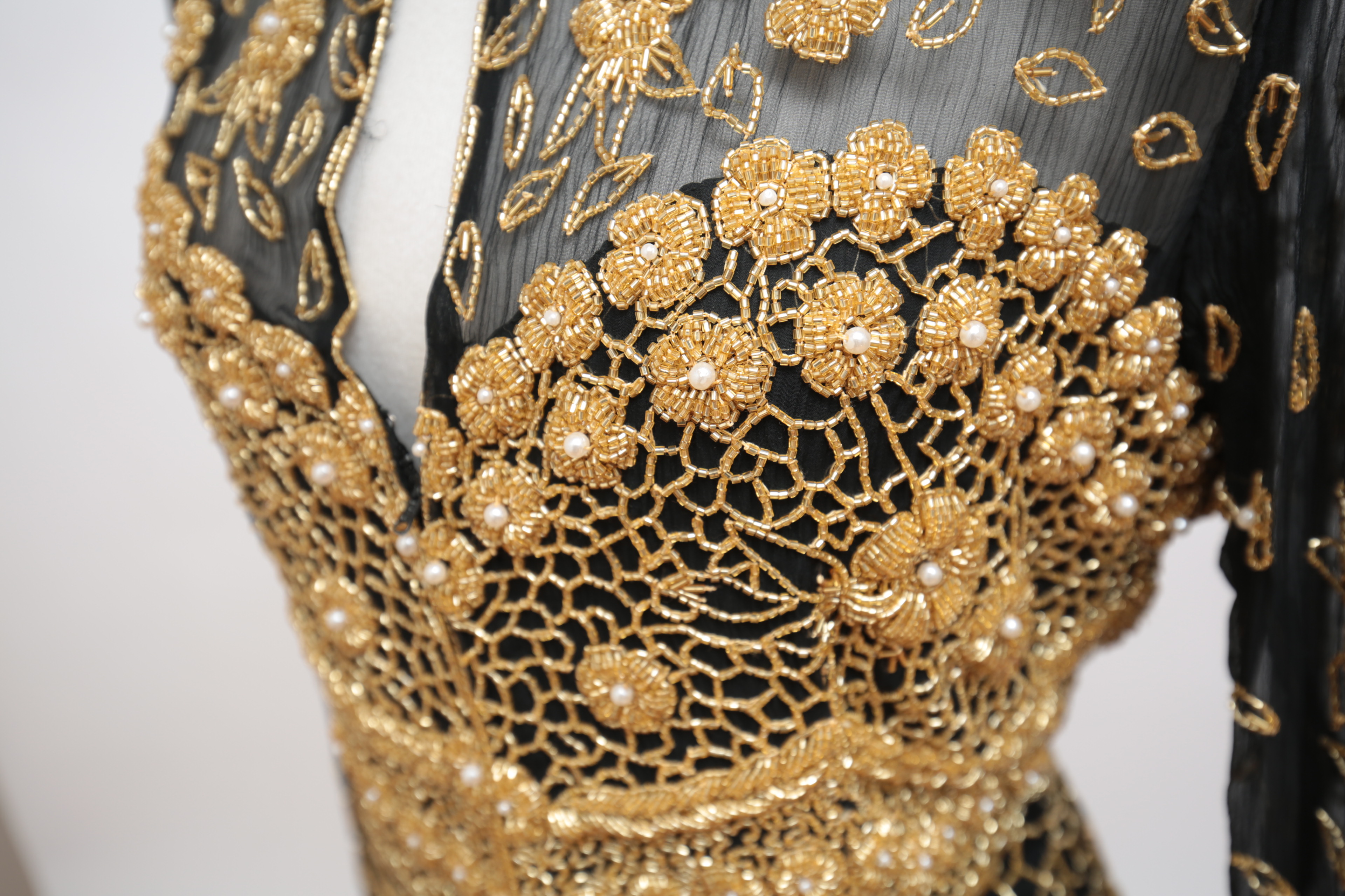 Vintage Judith Ann Collection for Neiman Marcus Beaded Silk Dress