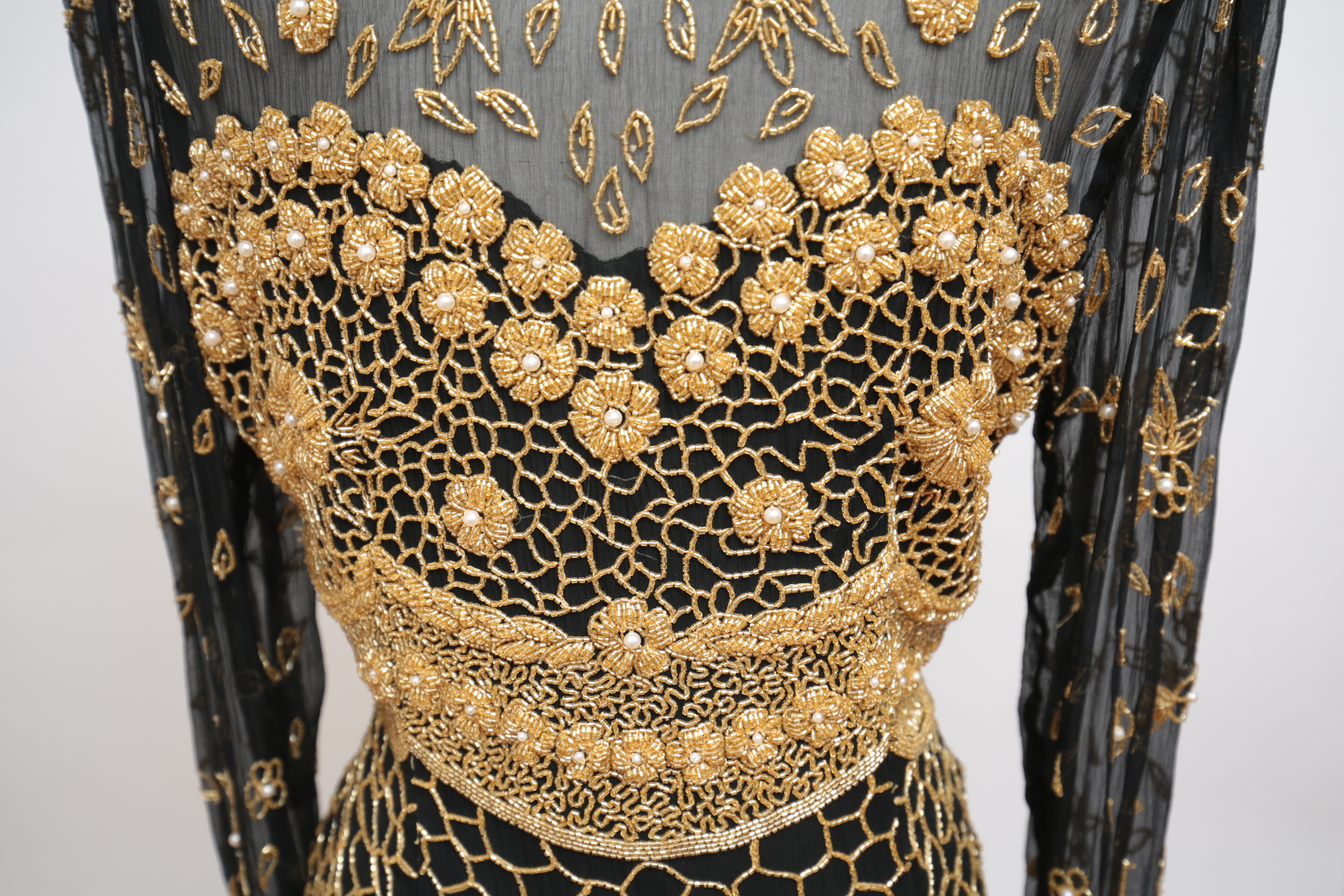 Vintage Judith Ann Collection for Neiman Marcus Beaded Silk Dress