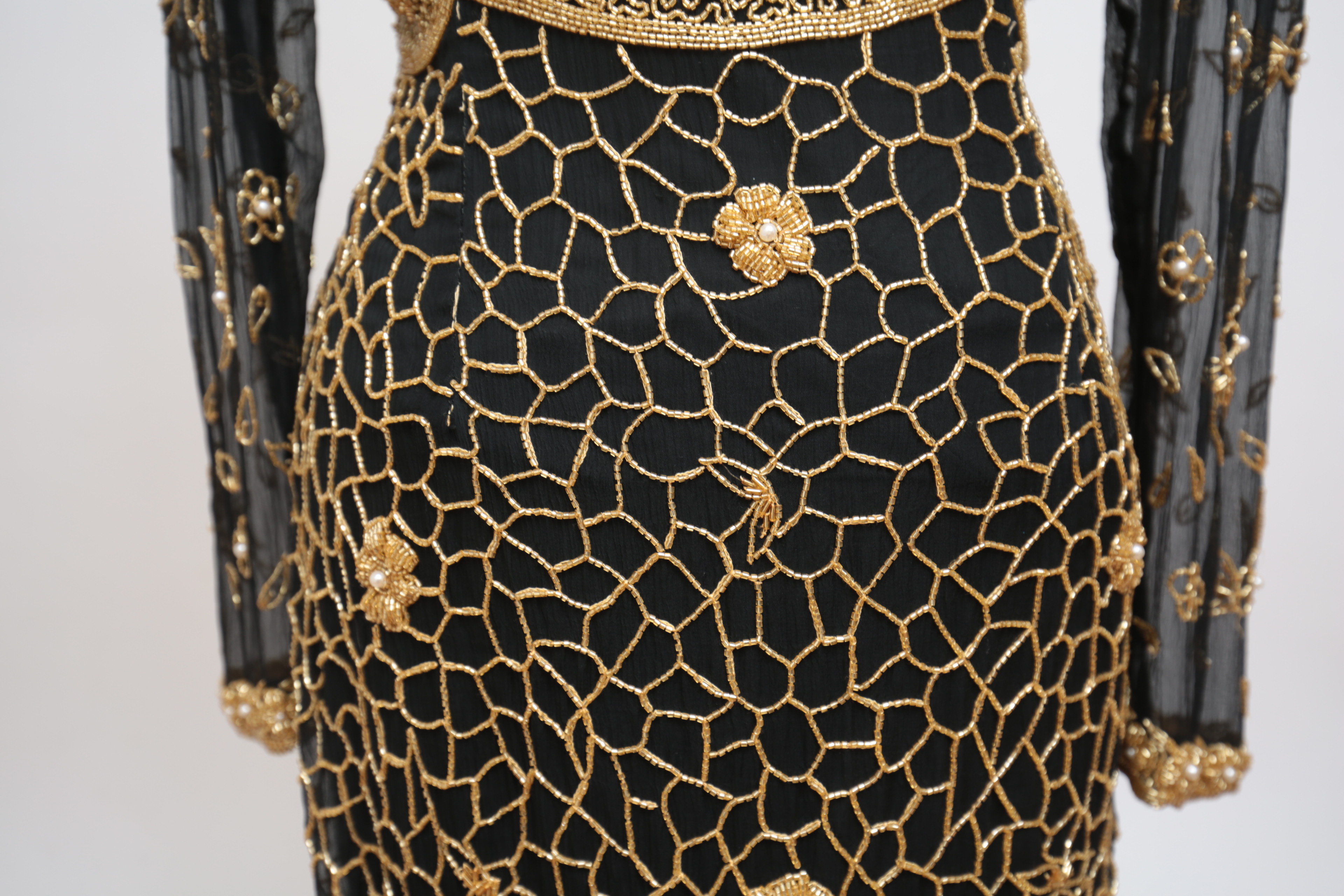 Vintage Judith Ann Collection for Neiman Marcus Beaded Silk Dress