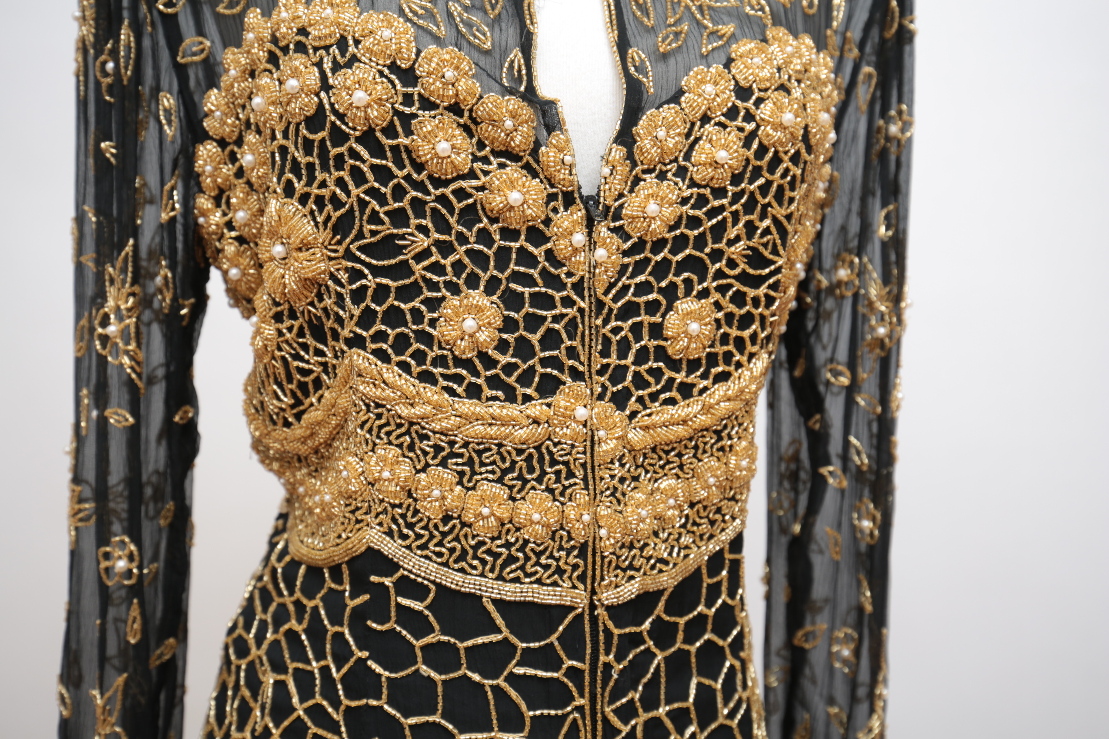 Vintage Judith Ann Collection for Neiman Marcus Beaded Silk Dress