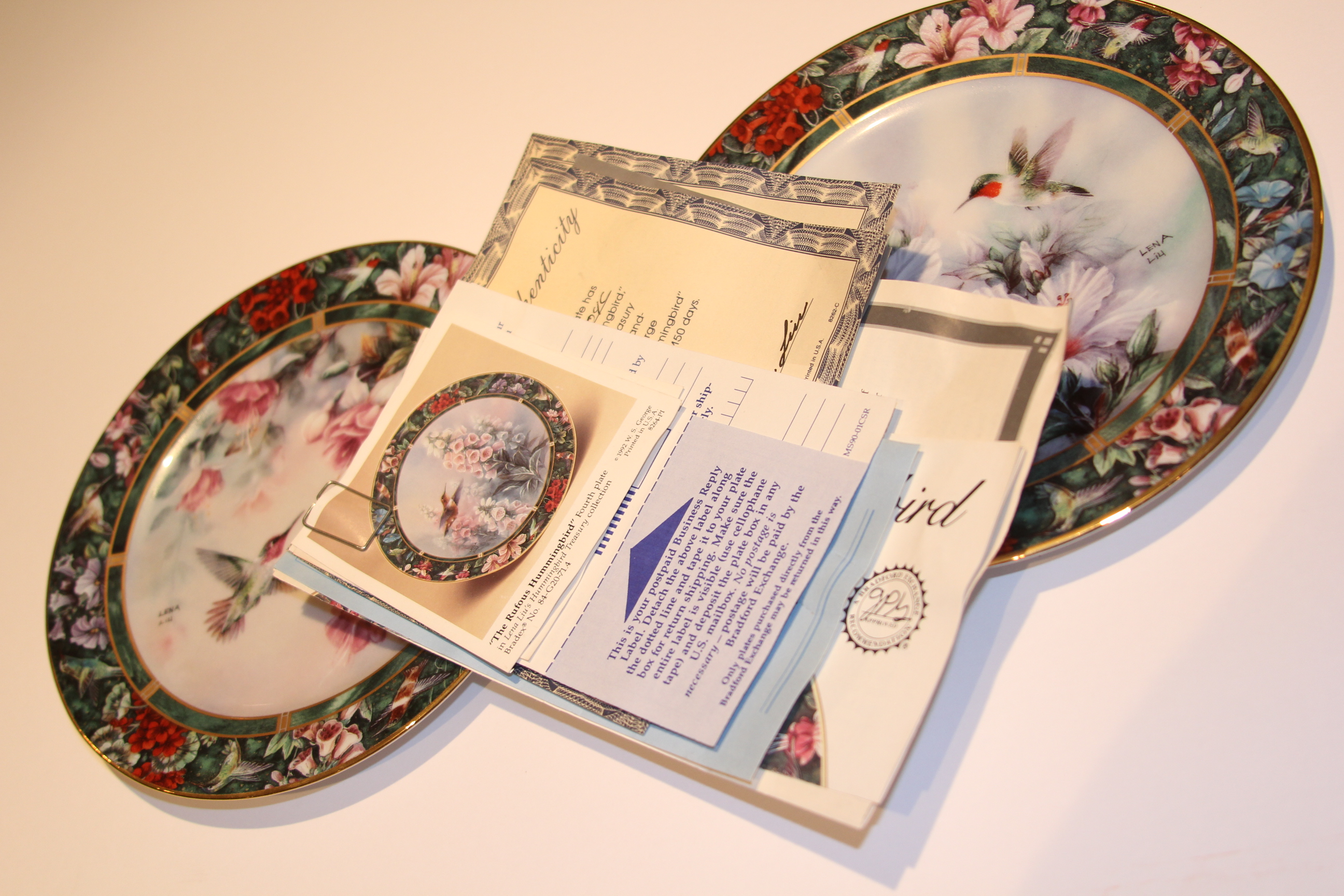 Lena Liu Hummingbird Treasury Collectors Plates