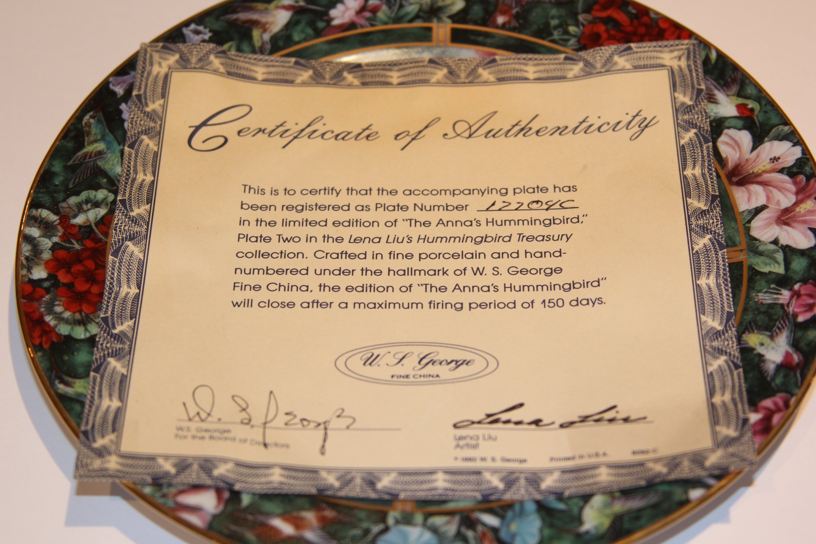 Lena Liu Hummingbird Treasury Collectors Plates