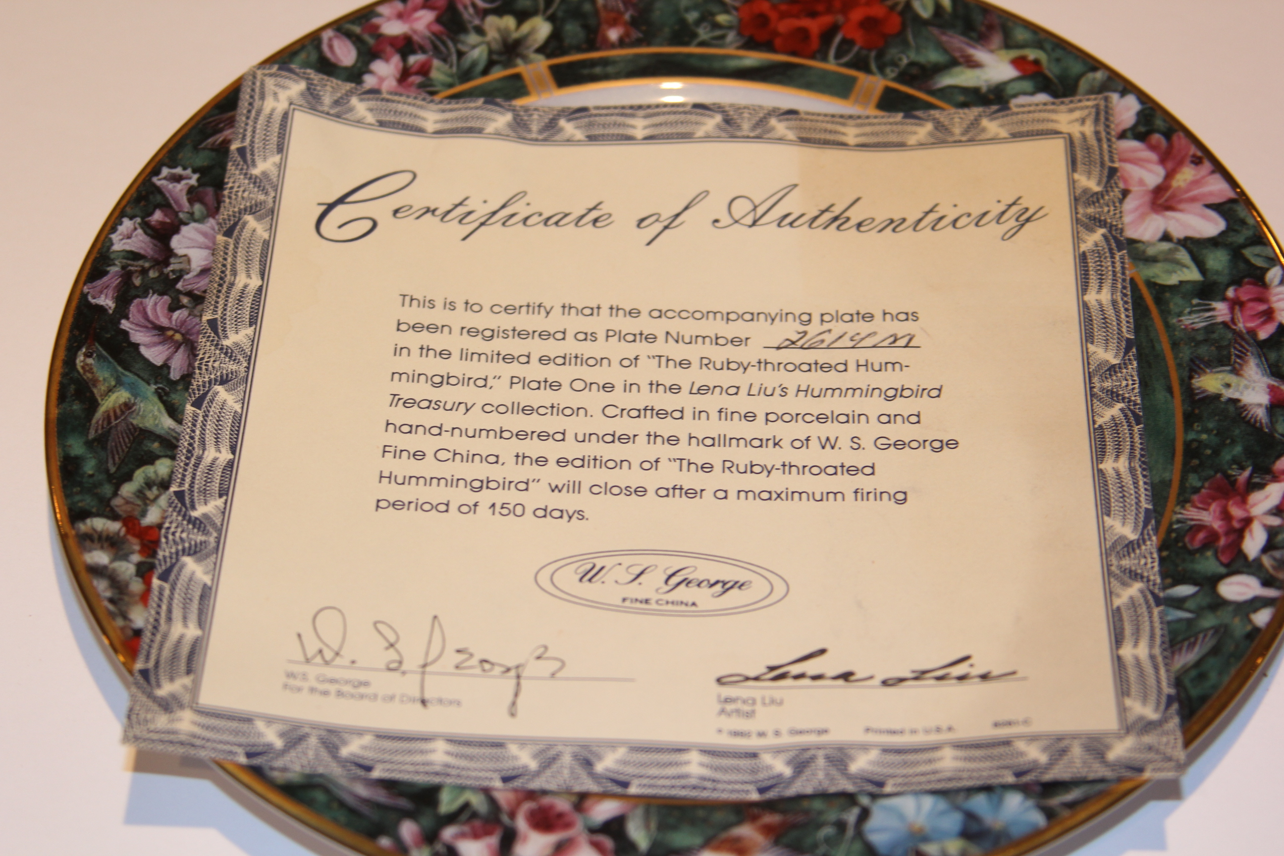 Lena Liu Hummingbird Treasury Collectors Plates