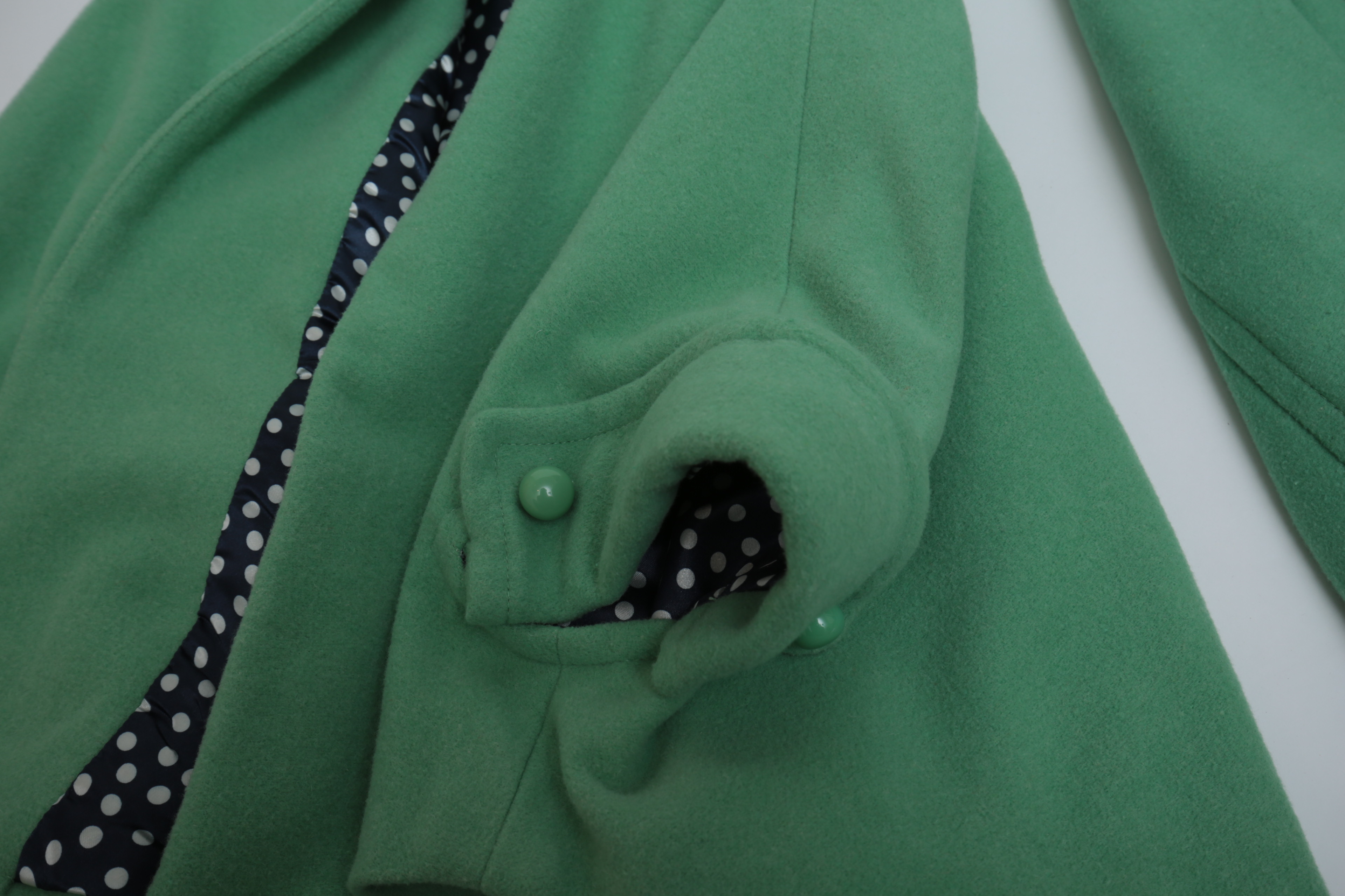 Pair of Vintage Cabi Green Jacket and Capelet with Mink Fur Collar