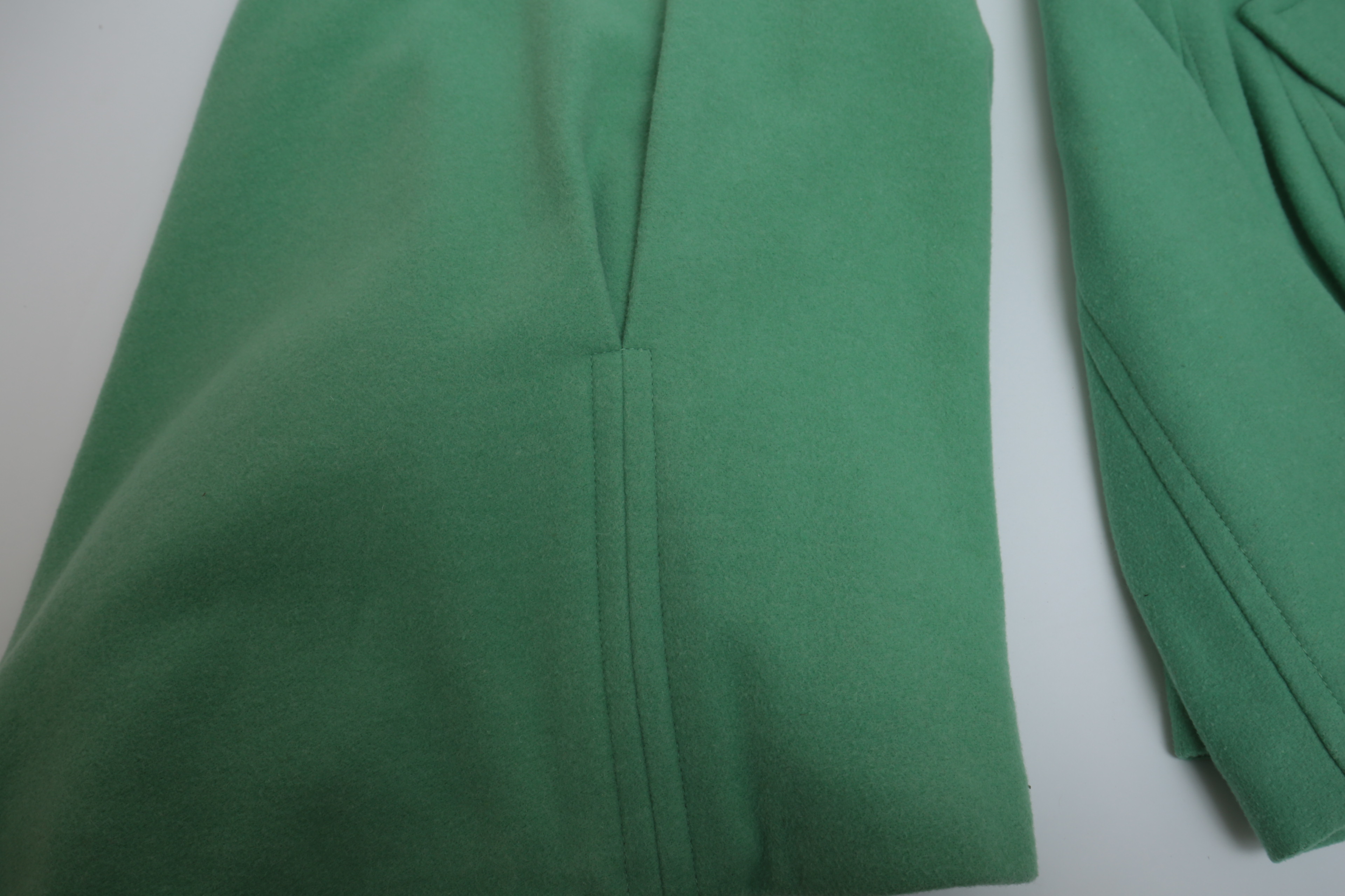 Pair of Vintage Cabi Green Jacket and Capelet with Mink Fur Collar