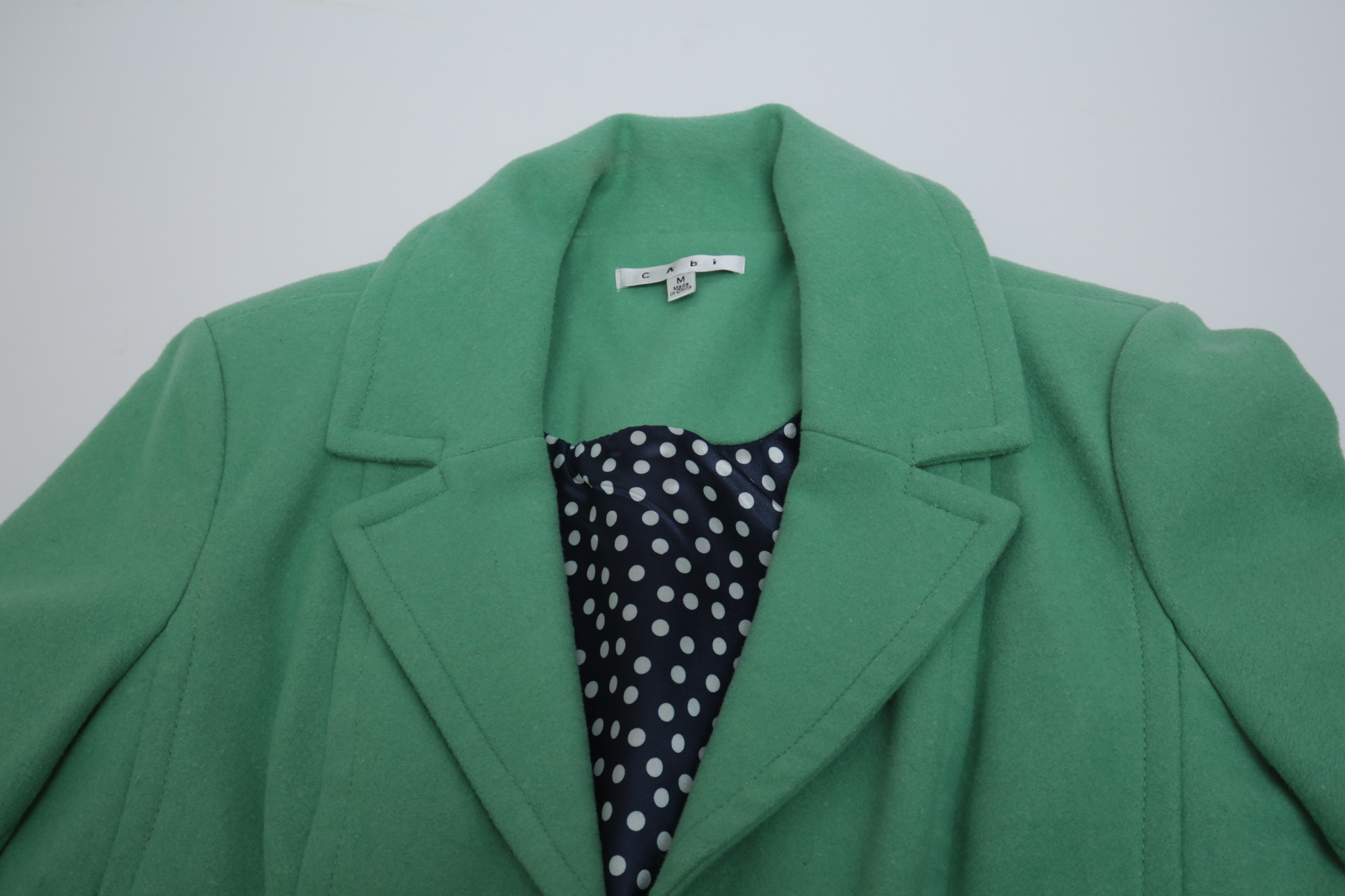 Pair of Vintage Cabi Green Jacket and Capelet with Mink Fur Collar