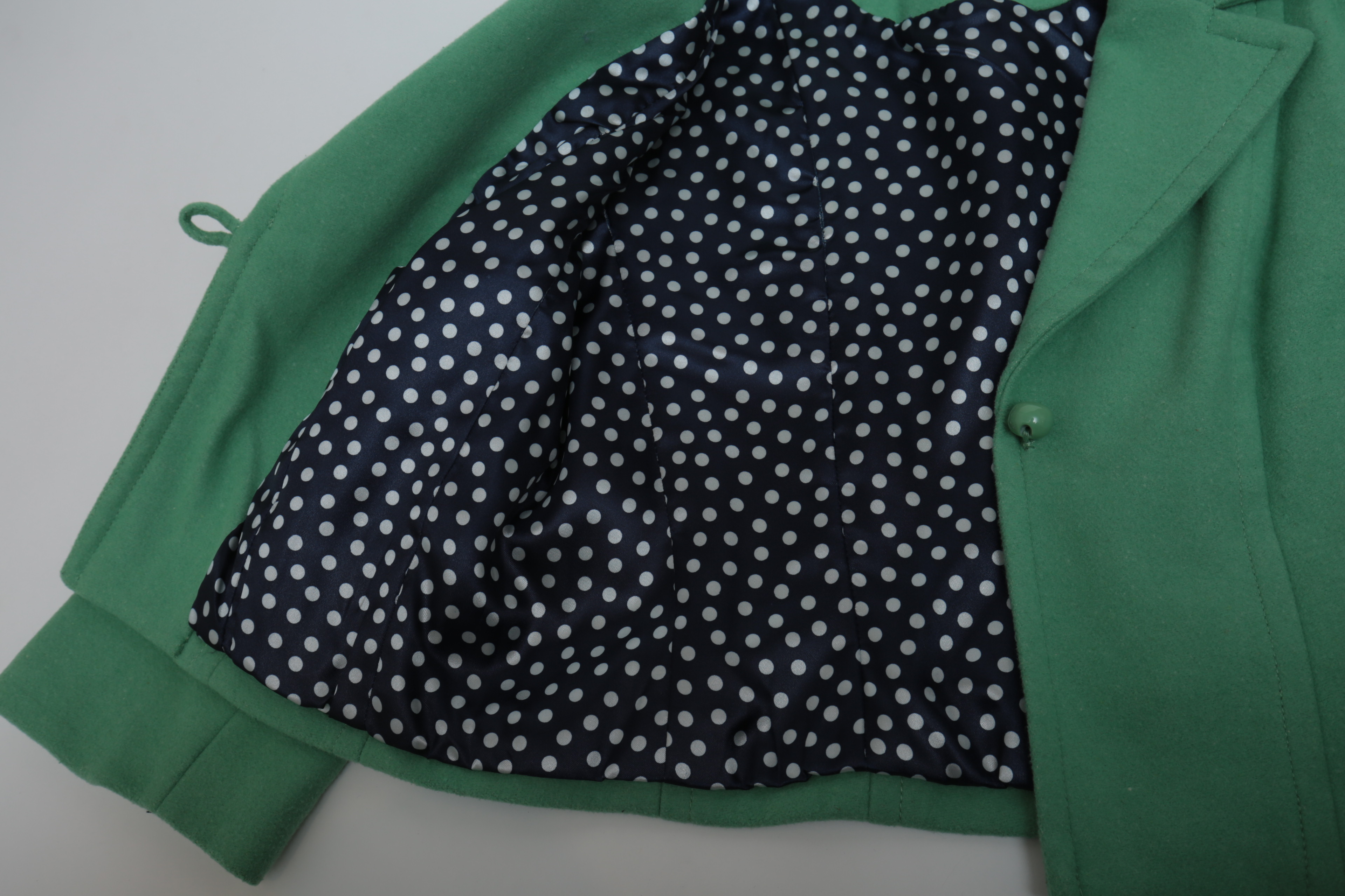 Pair of Vintage Cabi Green Jacket and Capelet with Mink Fur Collar