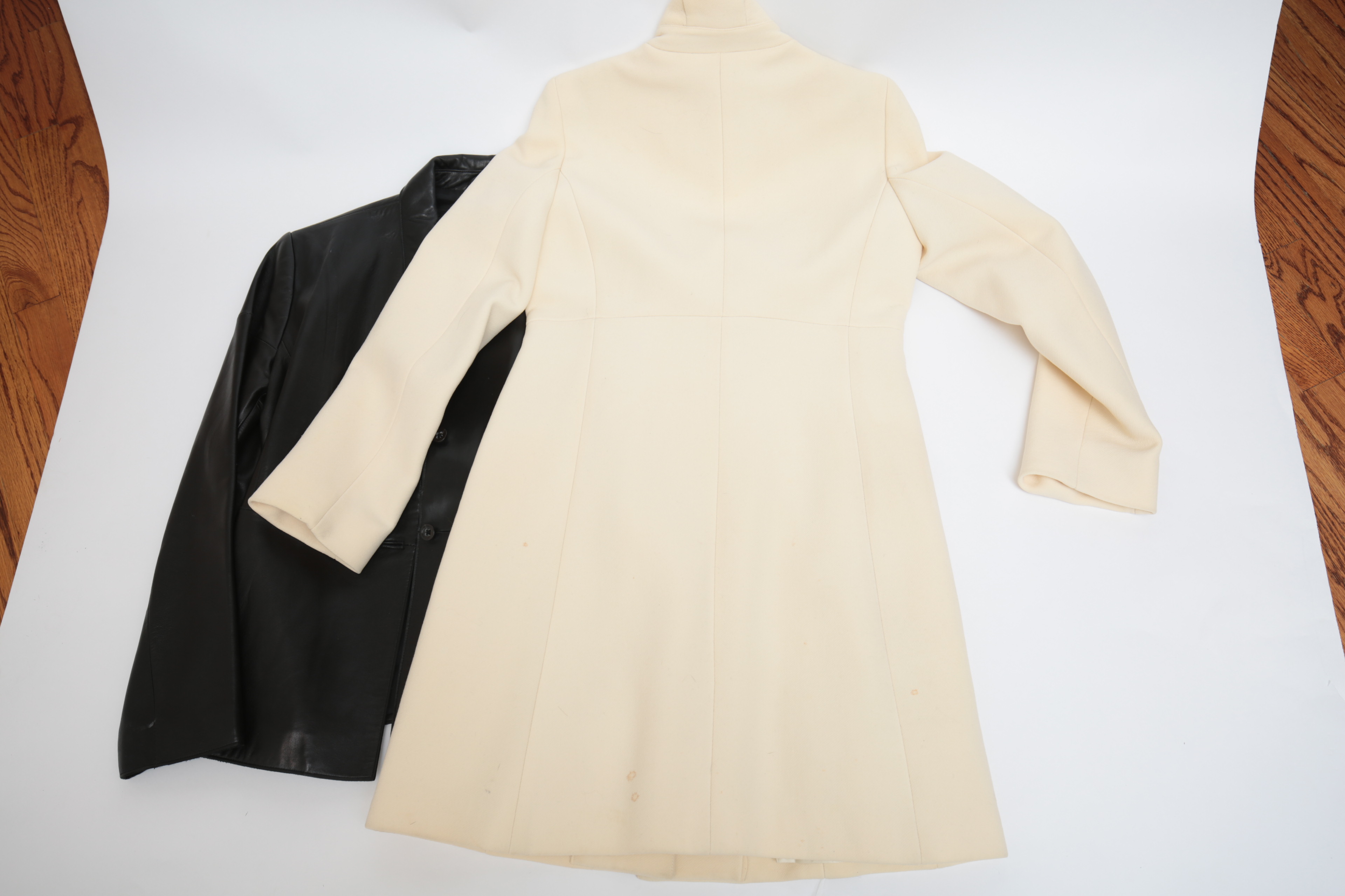 J.Crew Coat and Banana Republic Black Leather Jacket